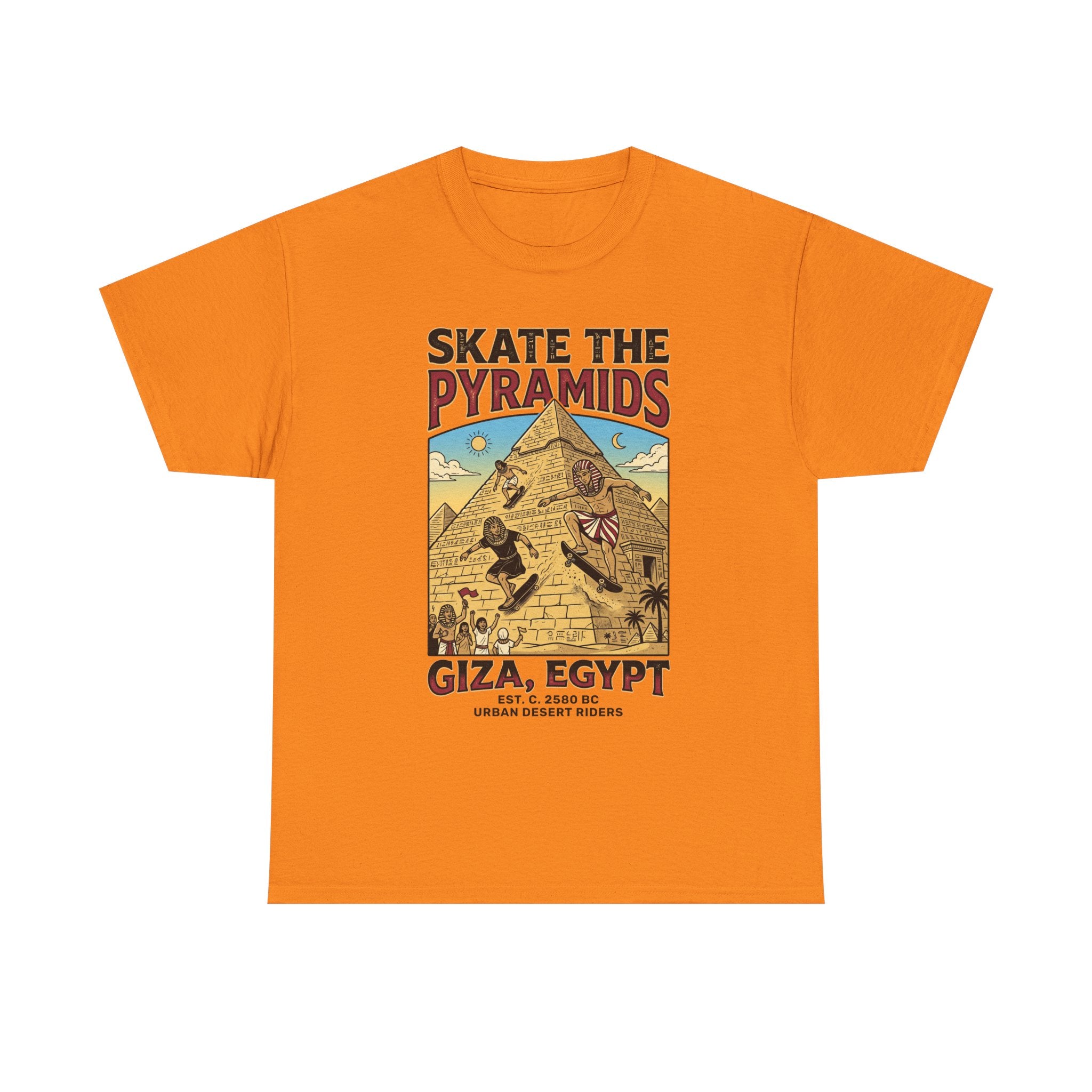 Skate The Pyramids Tee — Giza Egypt Skateboarding Graphic T-Shirt