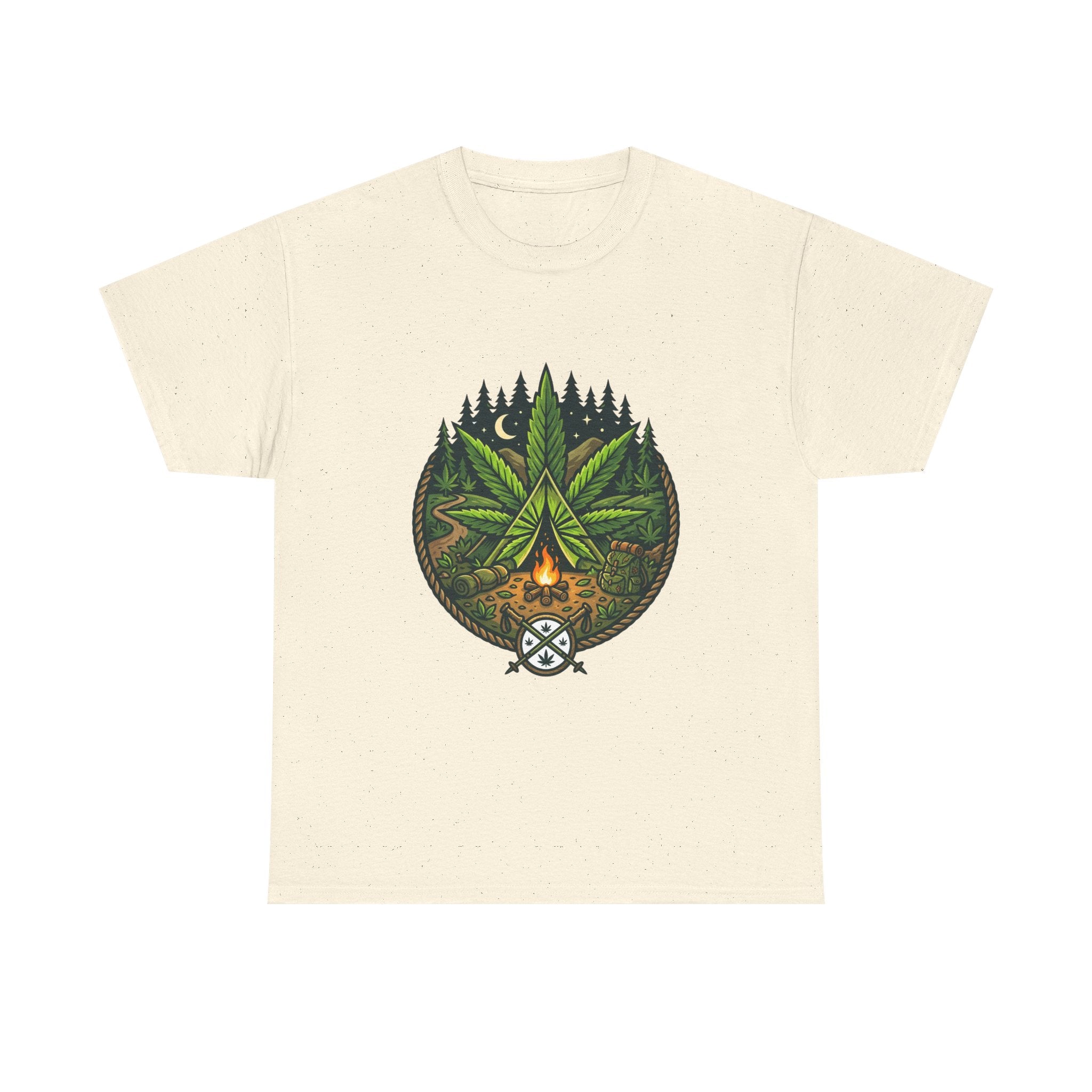 T-Shirt — Campfire Cannabis Leaf Graphic Tee