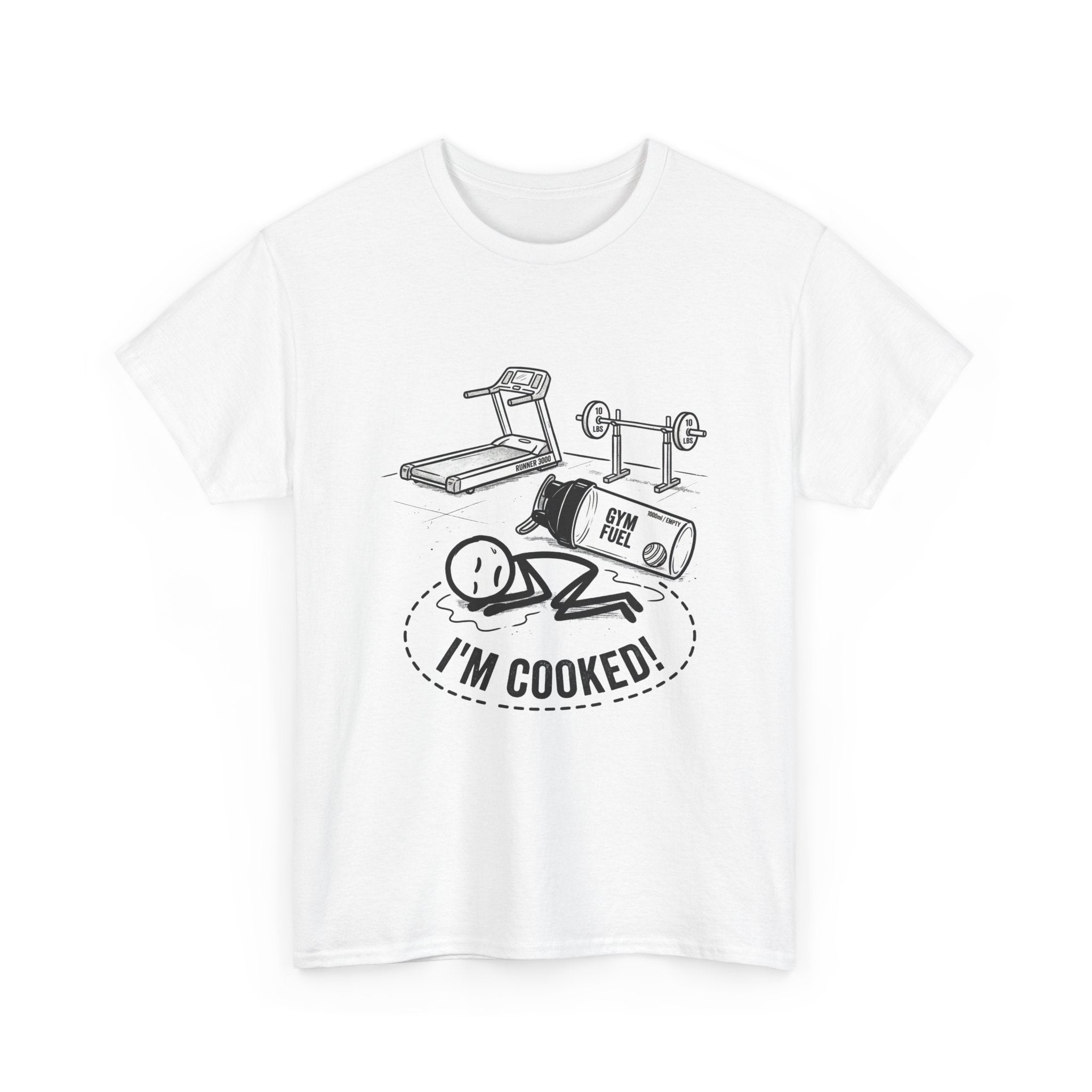 Fitness Humor T‑Shirt — "I'm Cooked!" Workout Exhaustion Tee