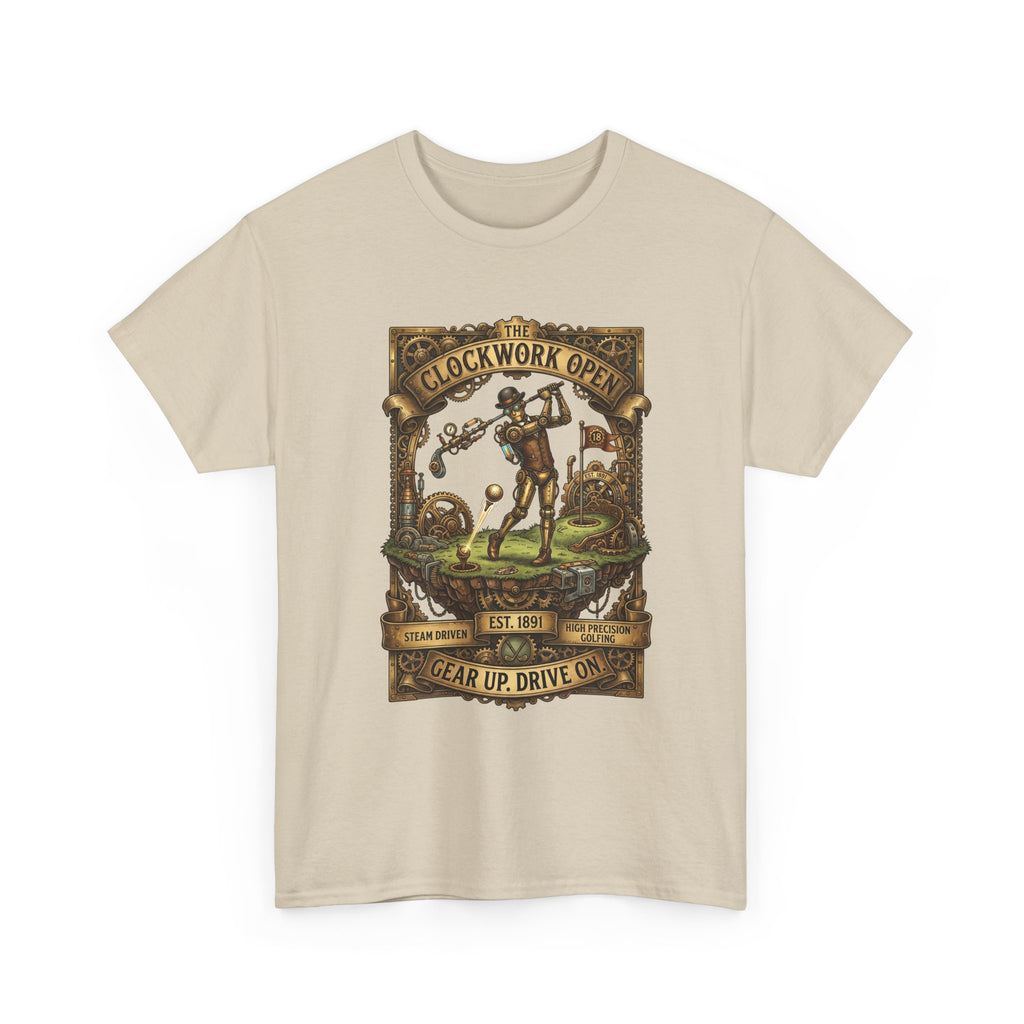 Steampunk Golf Tee — Vintage Mechanical Tin Man Graphic T-Shirt