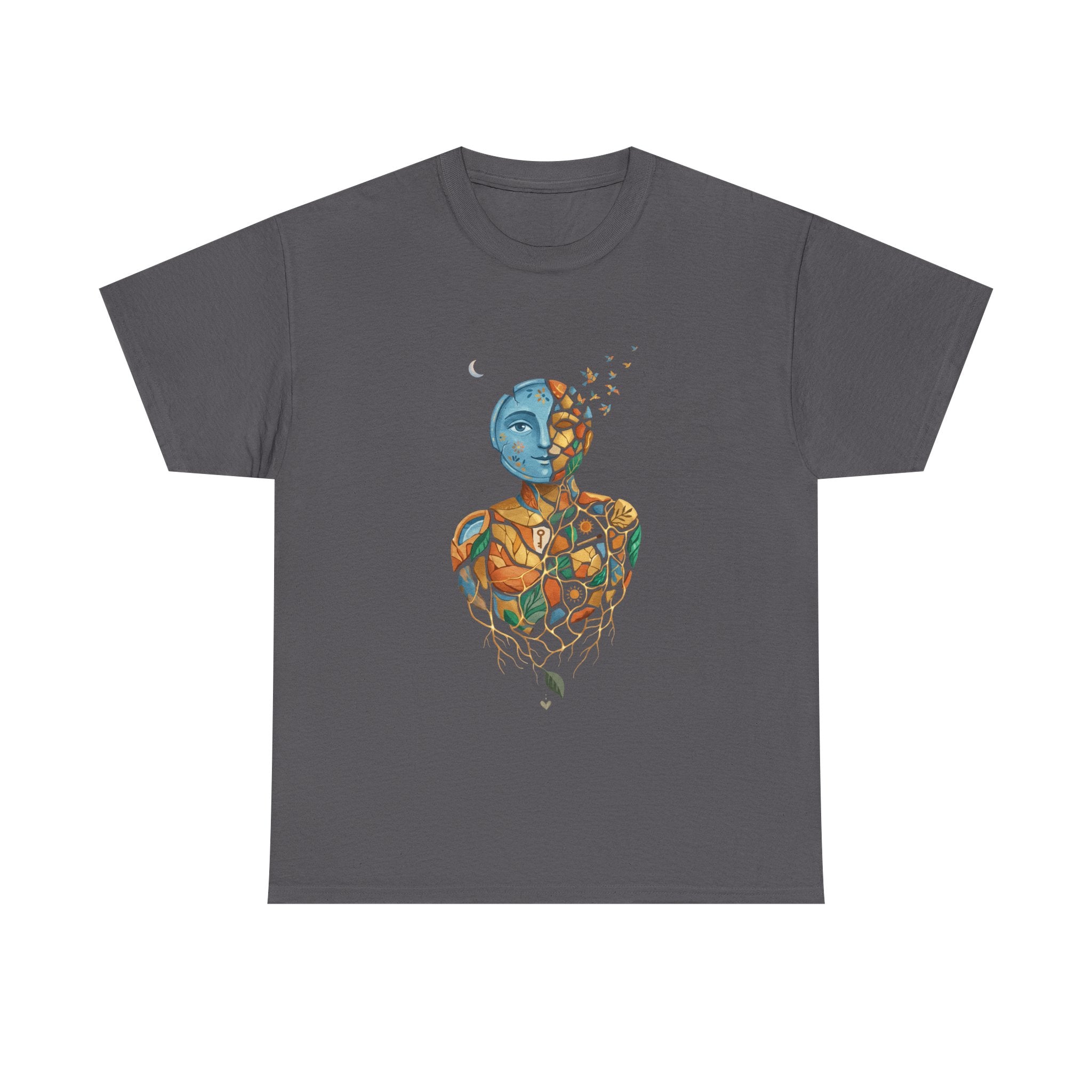 Abstract Mosaic Portrait T‑Shirt — Fragmented Face Art Tee