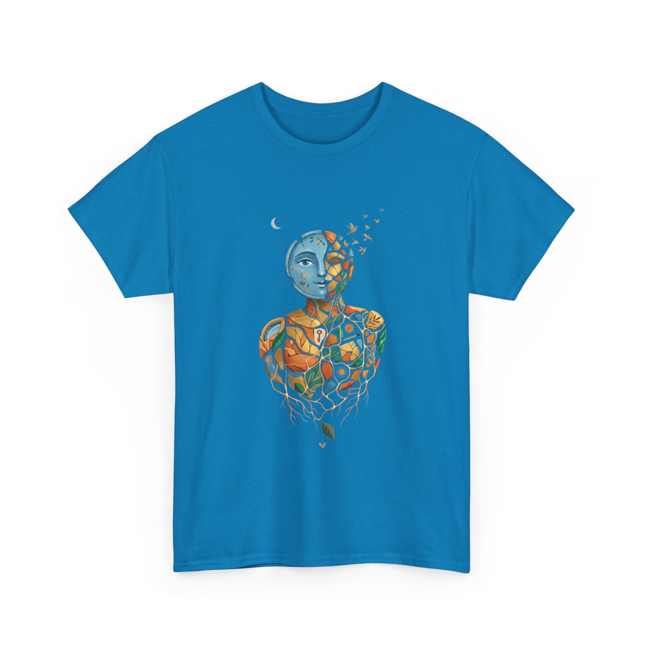 Abstract Mosaic Portrait T‑Shirt — Fragmented Face Art Tee