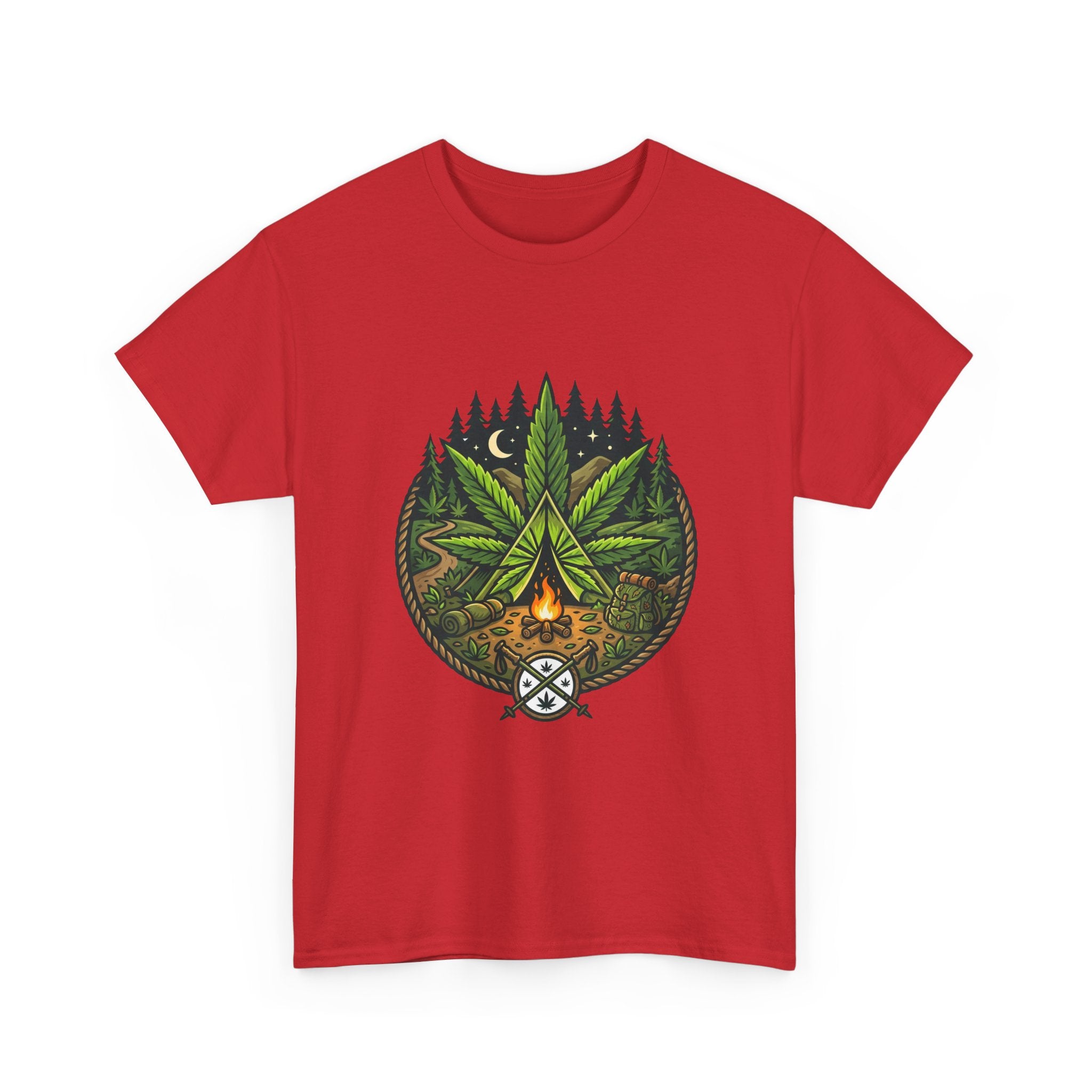 T-Shirt — Campfire Cannabis Leaf Graphic Tee