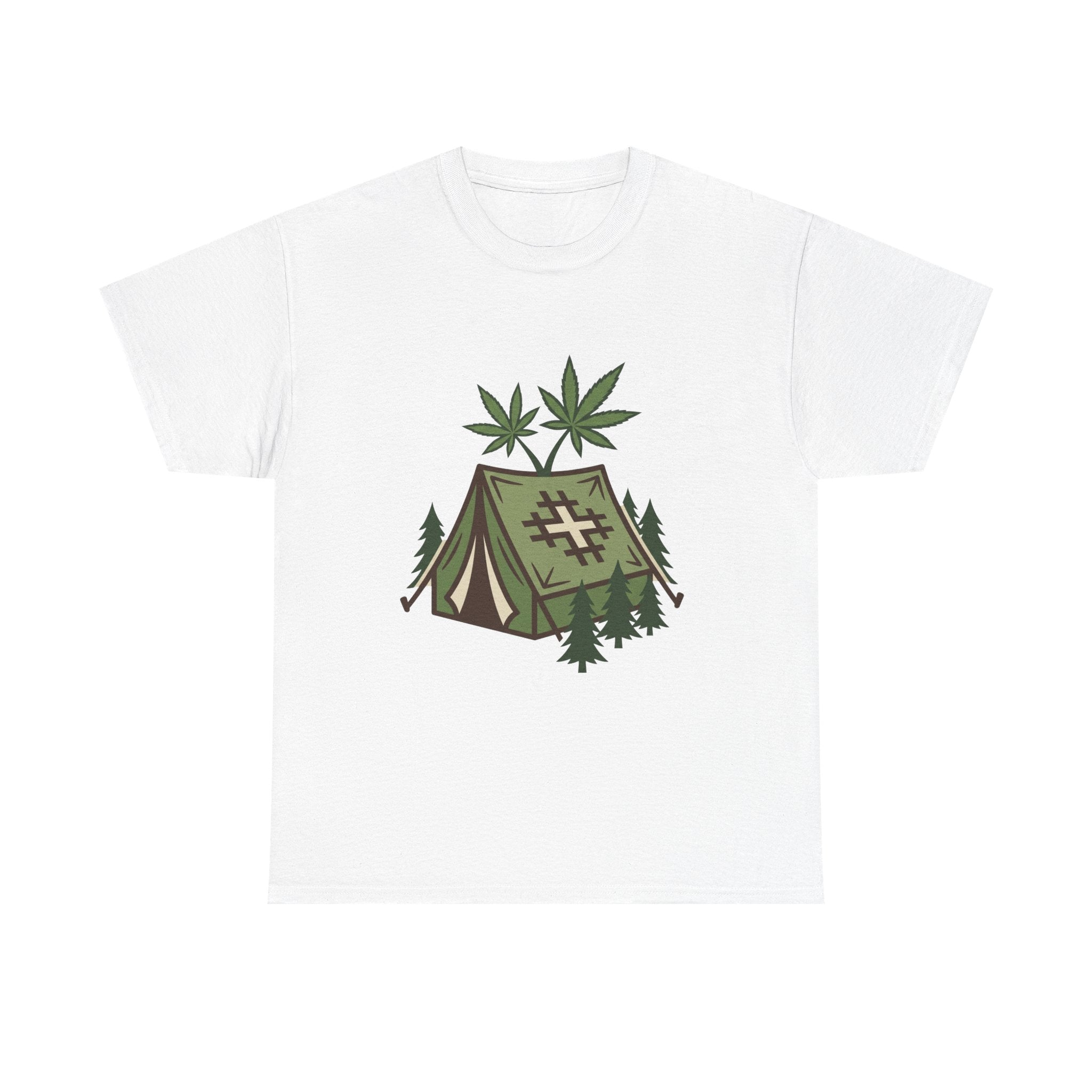 Camping Tent Cannabis T-Shirt – Weed Outdoor Adventure Graphic Tee