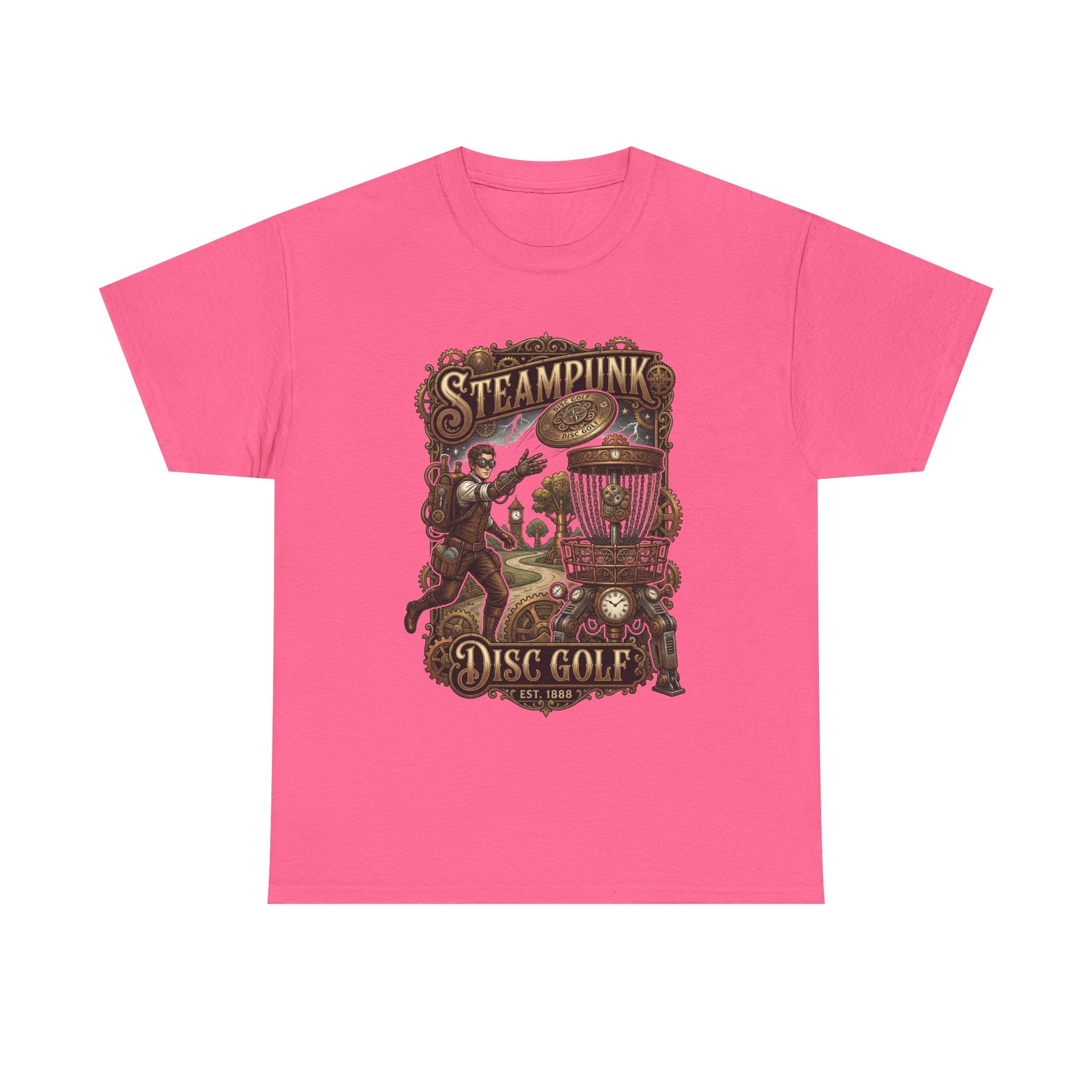 Steampunk Disc Golf T‑Shirt – Vintage Industrial Disc Golf Tee