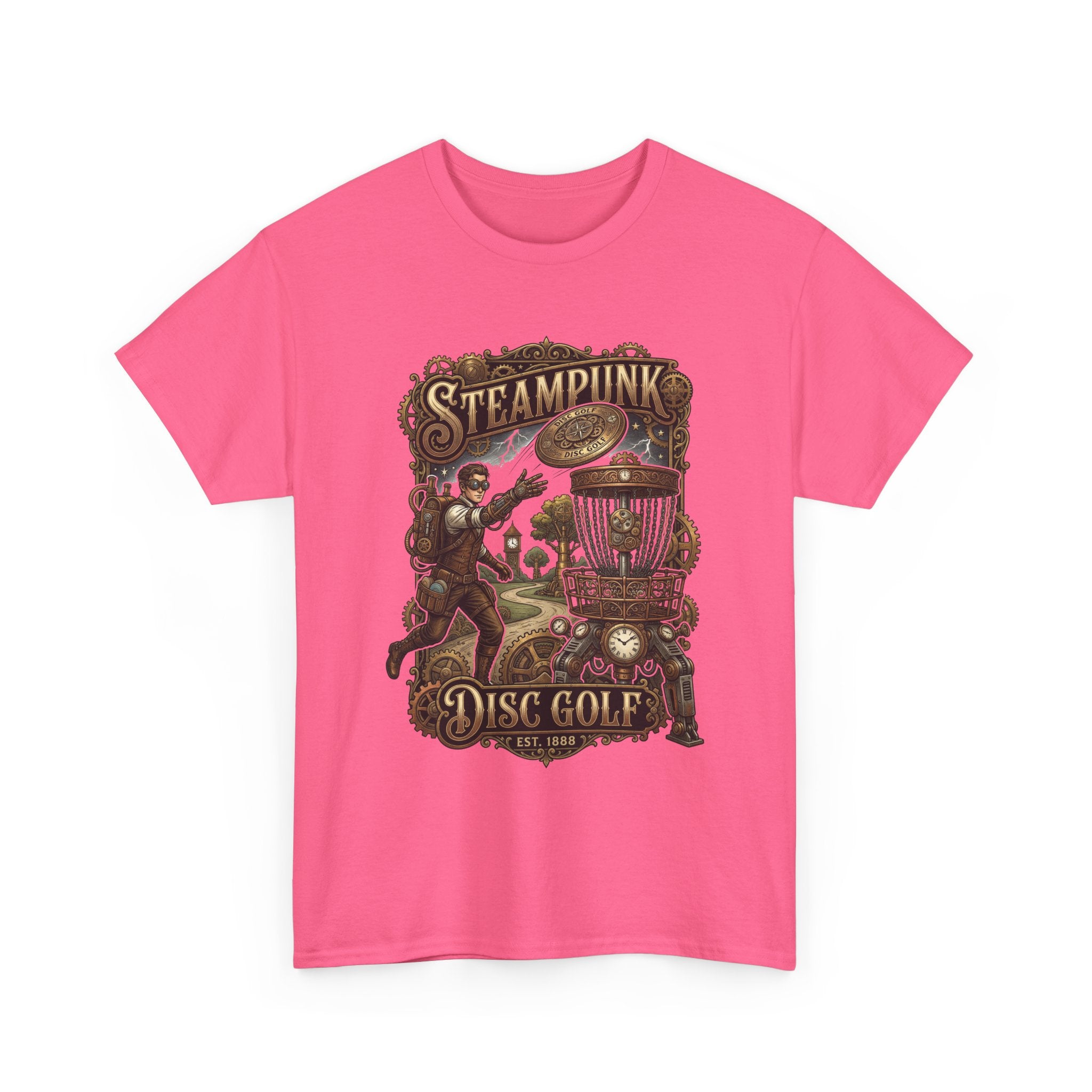 Steampunk Disc Golf T‑Shirt – Vintage Industrial Disc Golf Tee