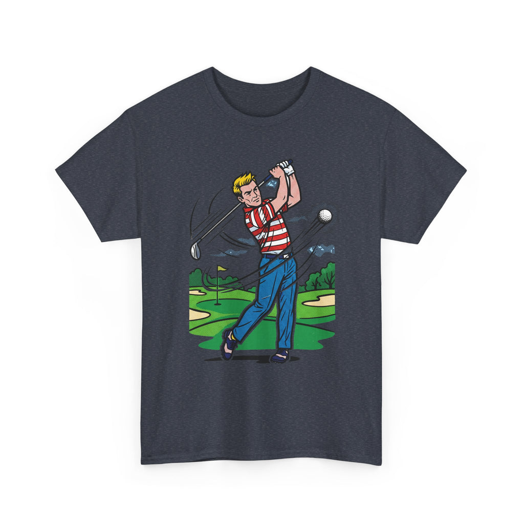 Golf Swing Graphic T-Shirt — Vintage Golfer Illustration Tee