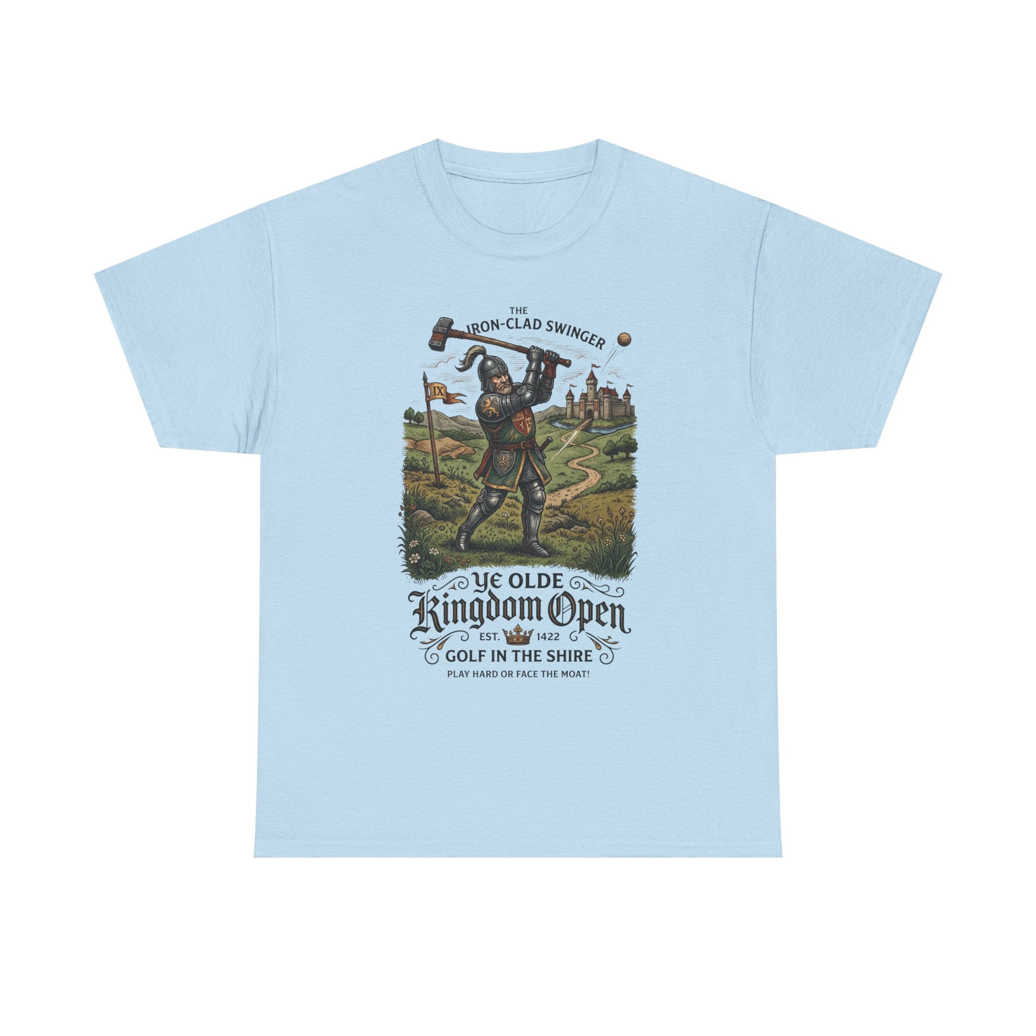 Golf T-Shirt — 'Ye Olde Kingdom Open' Vintage Medieval Golf Graphic Tee