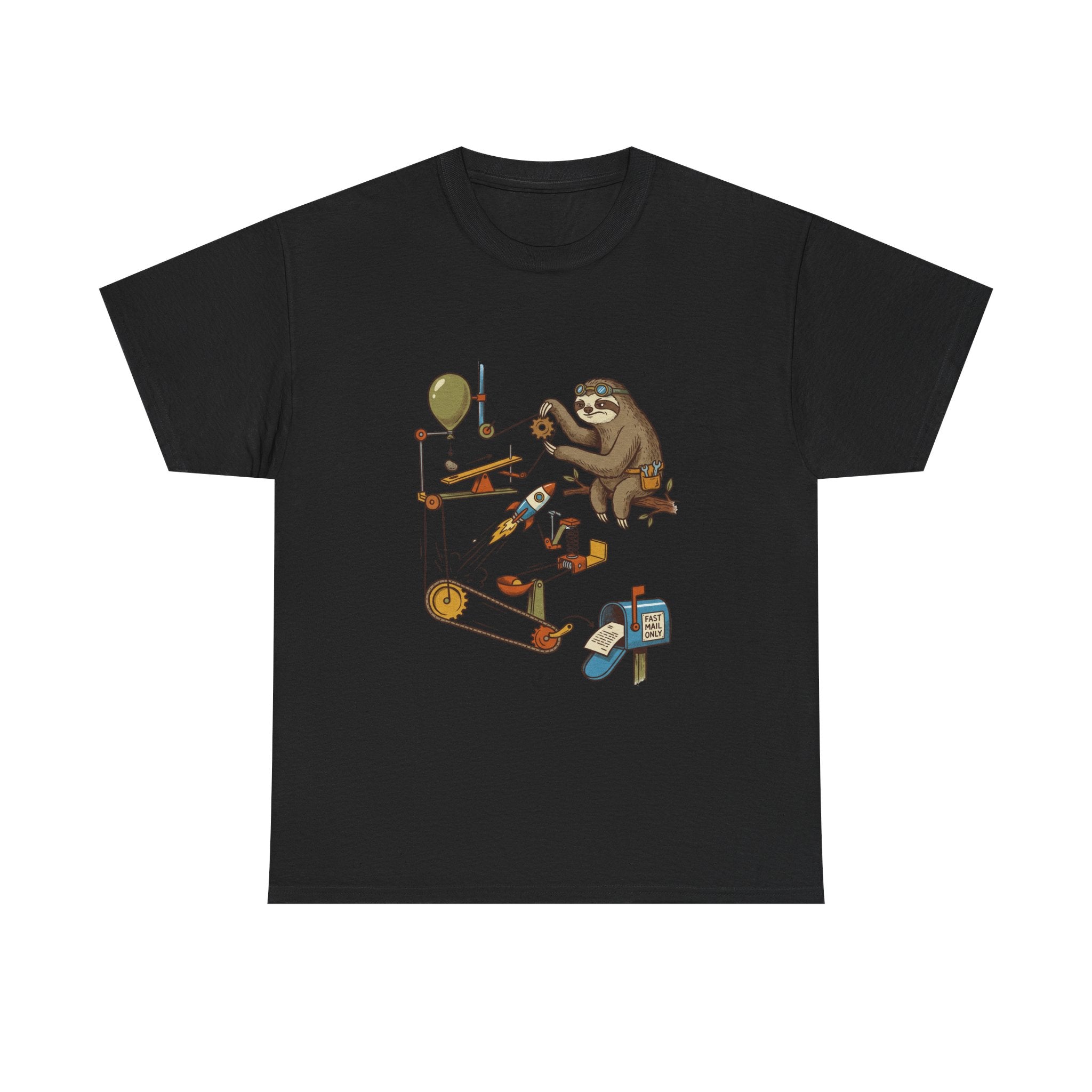 T-Shirt — Sloth Rube Goldberg Machine Graphic Tee