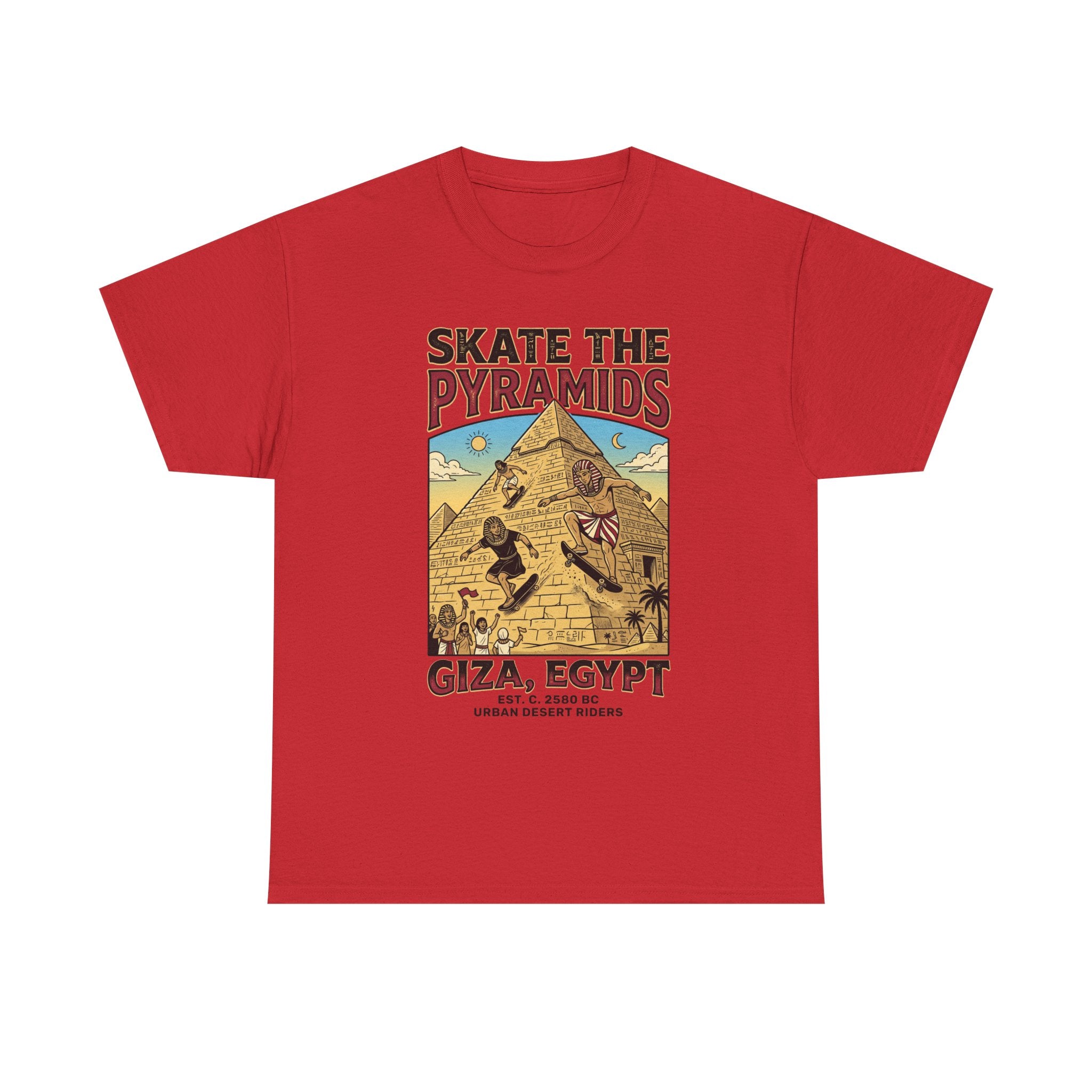 Skate The Pyramids Tee — Giza Egypt Skateboarding Graphic T-Shirt