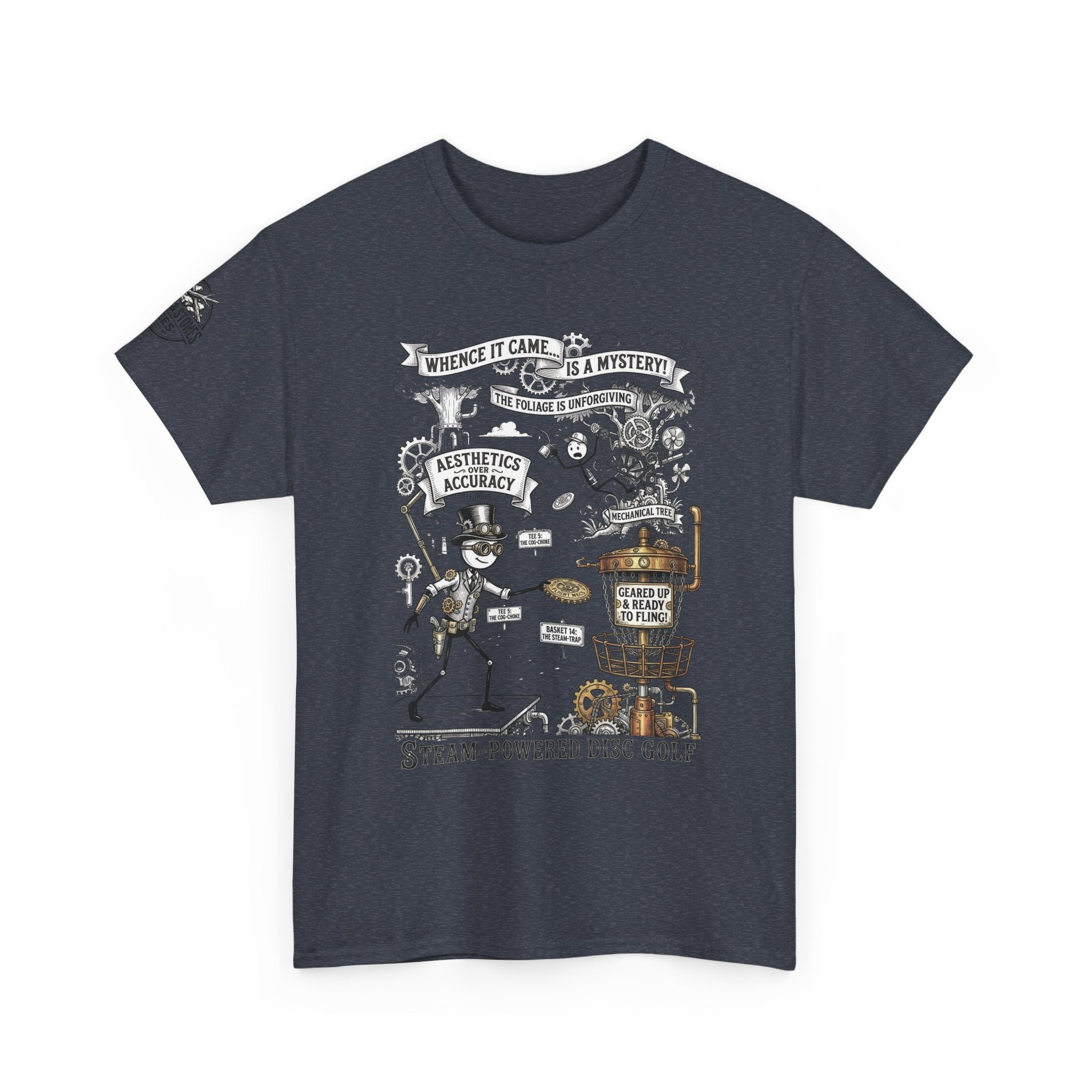 Steam-Powered Disc Golf T-Shirt | Steampunk Disc Golf Design