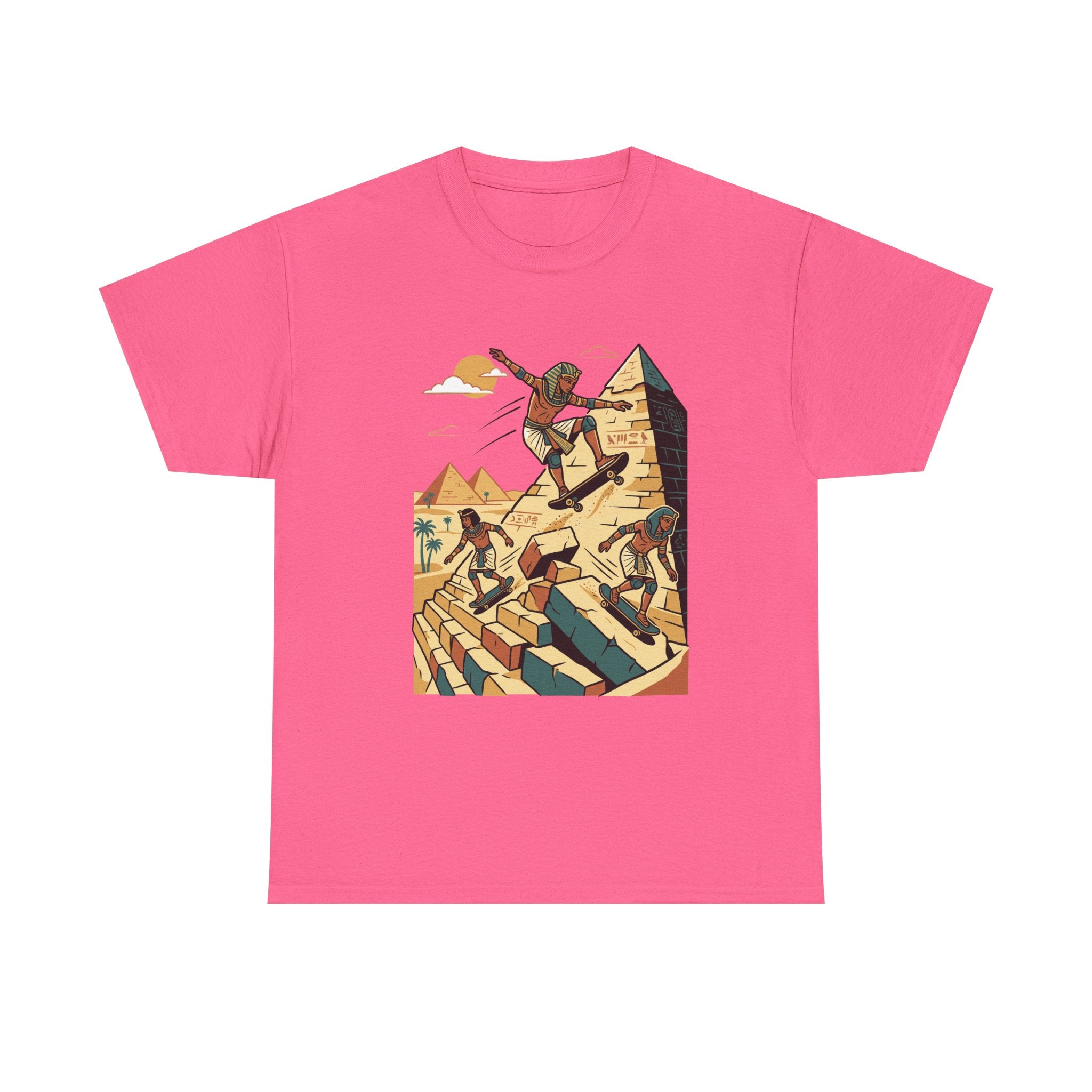 Egyptian Pyramid Skateboard T‑Shirt — Retro Skateboarding Pharaohs Graphic Tee