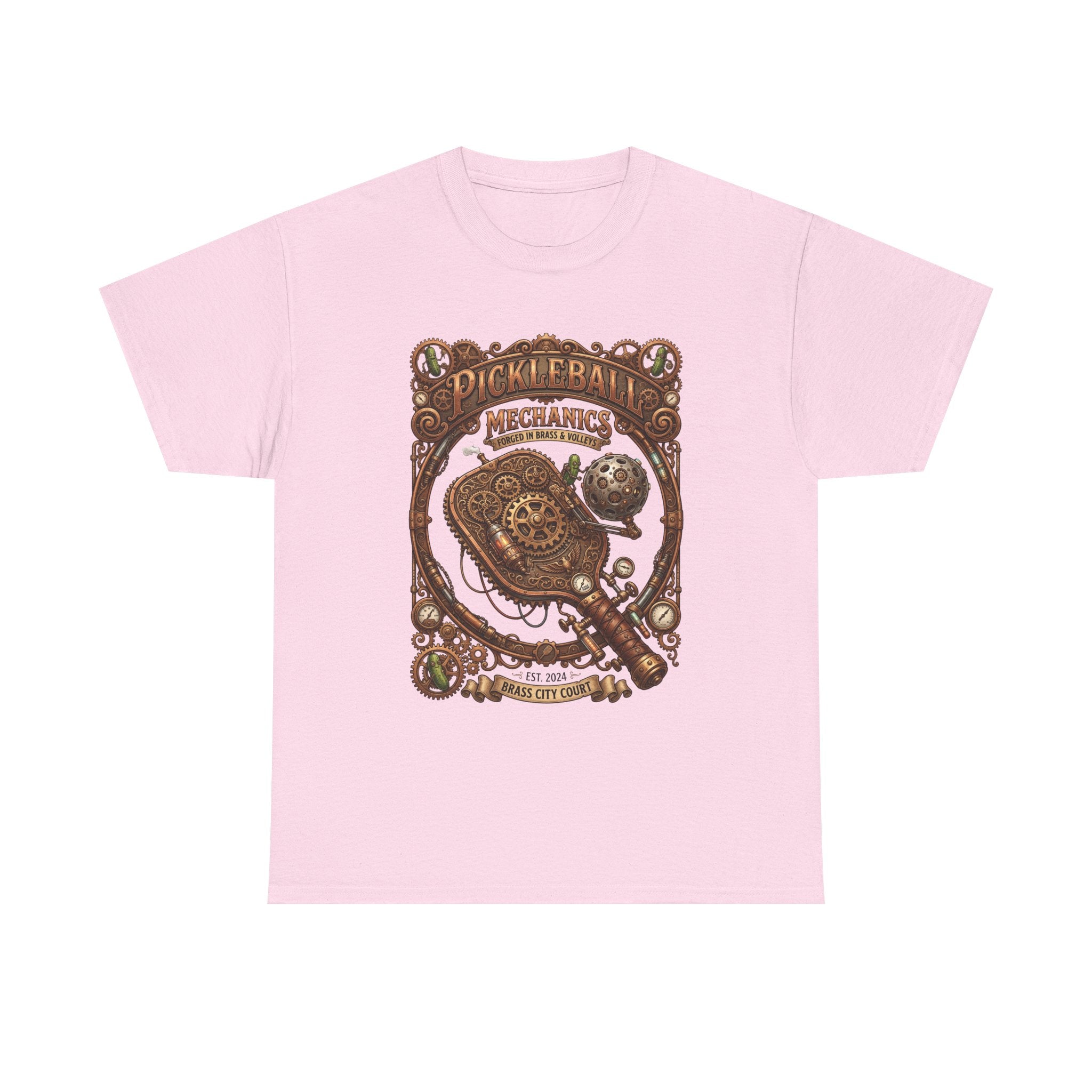 Pickleball Mechanics T-Shirt — Vintage Steampunk Paddle Design