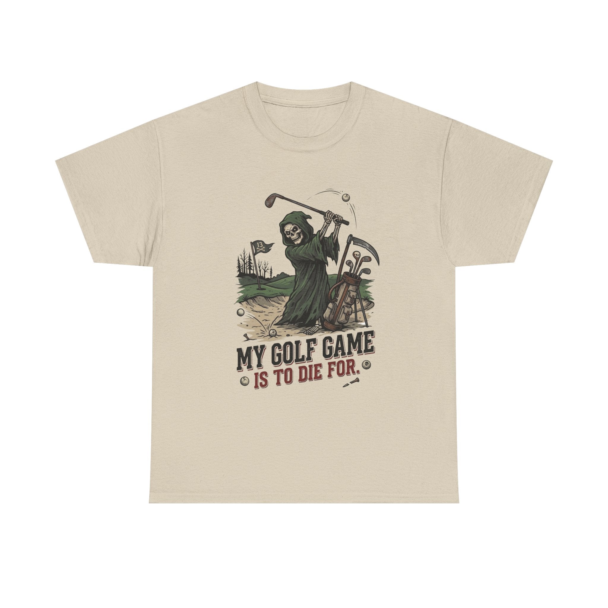 Golf Grim Reaper T-Shirt – “My Golf Game Is To Die For” Funny Golfers Tee