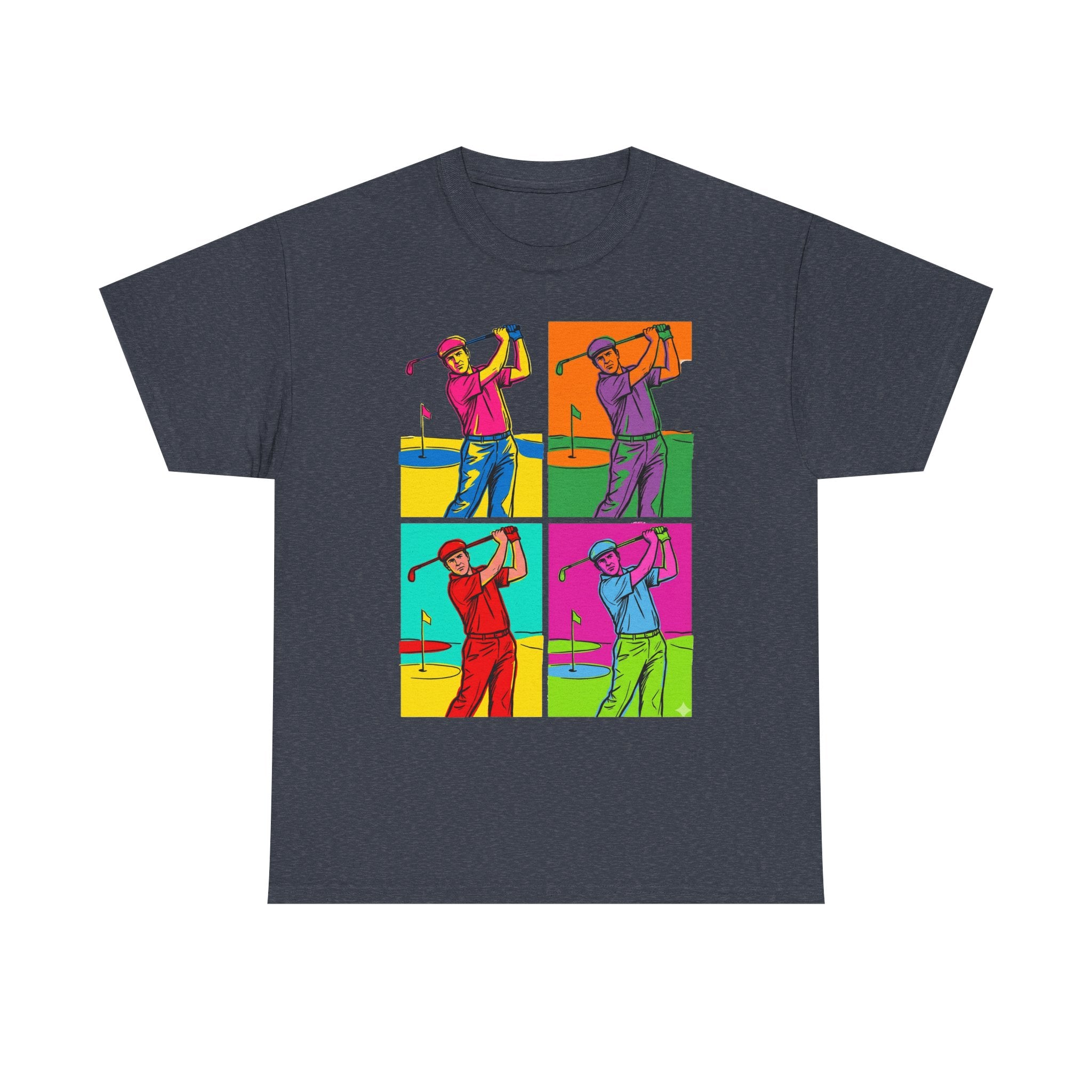 Golf Pop Art T-Shirt — Colorful Golfer Swing Graphic Tee