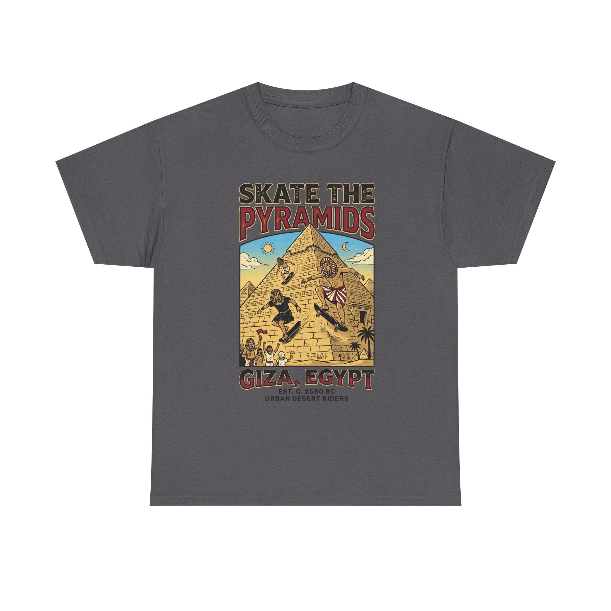 Skate The Pyramids Tee — Giza Egypt Skateboarding Graphic T-Shirt