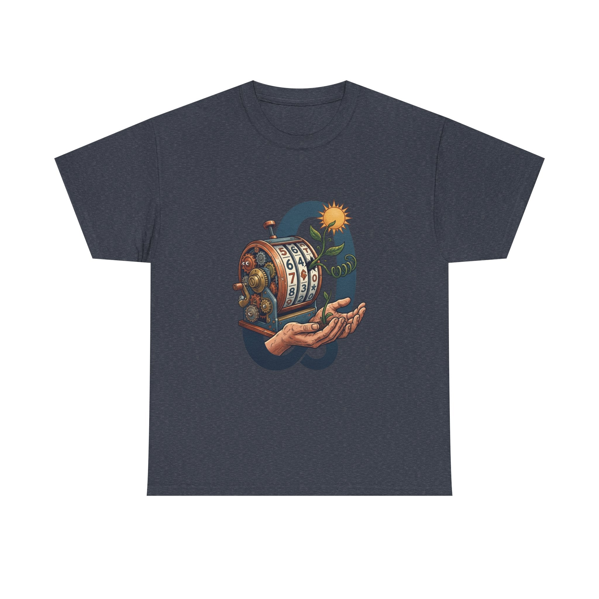 Vintage Slot Machine Tee — Retro Casino Art T-Shirt with Sunflower. idk