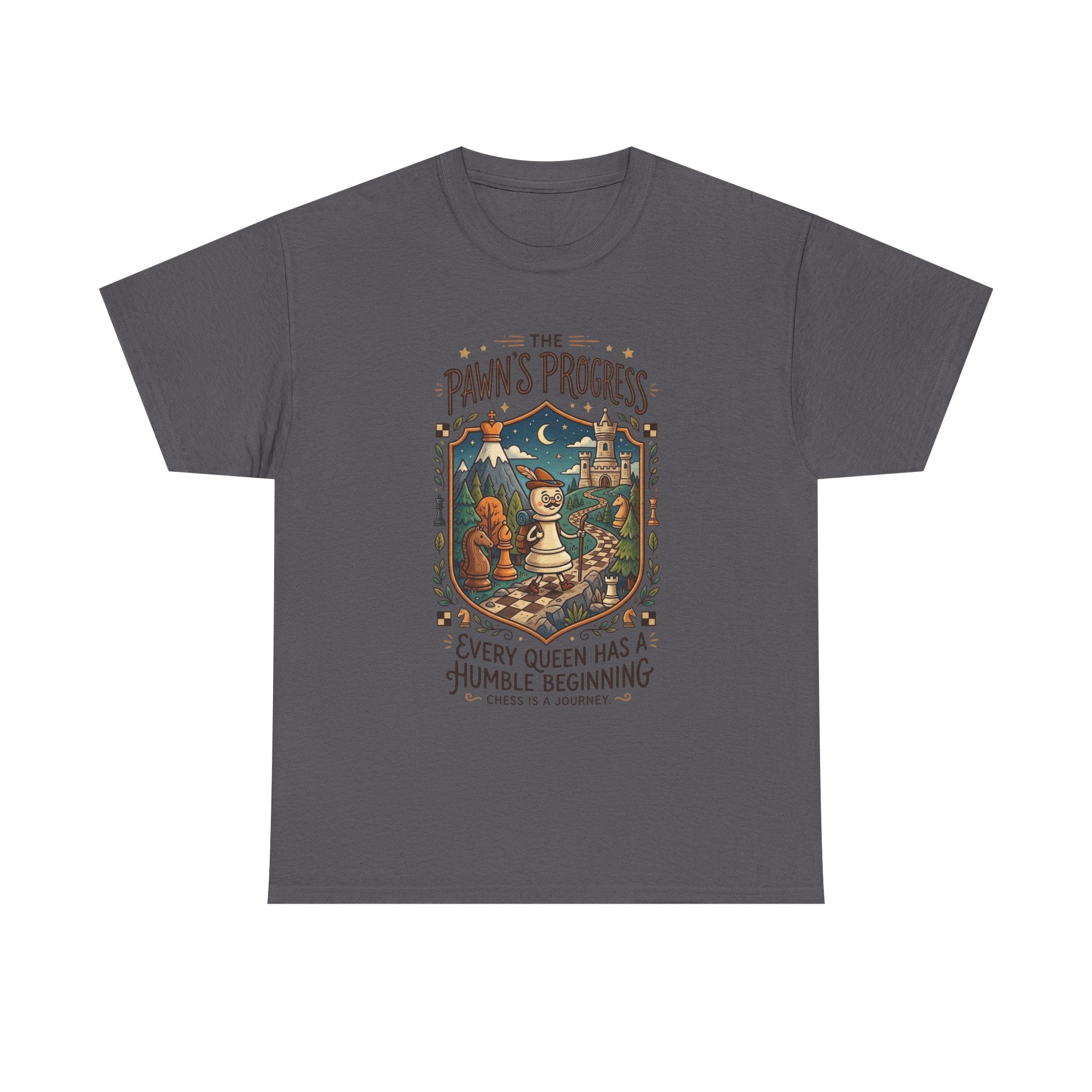 Chess 'The Pawn's Progress' T-Shirt — "Every Queen Has a Humble Beginning" Vintage Style Tee