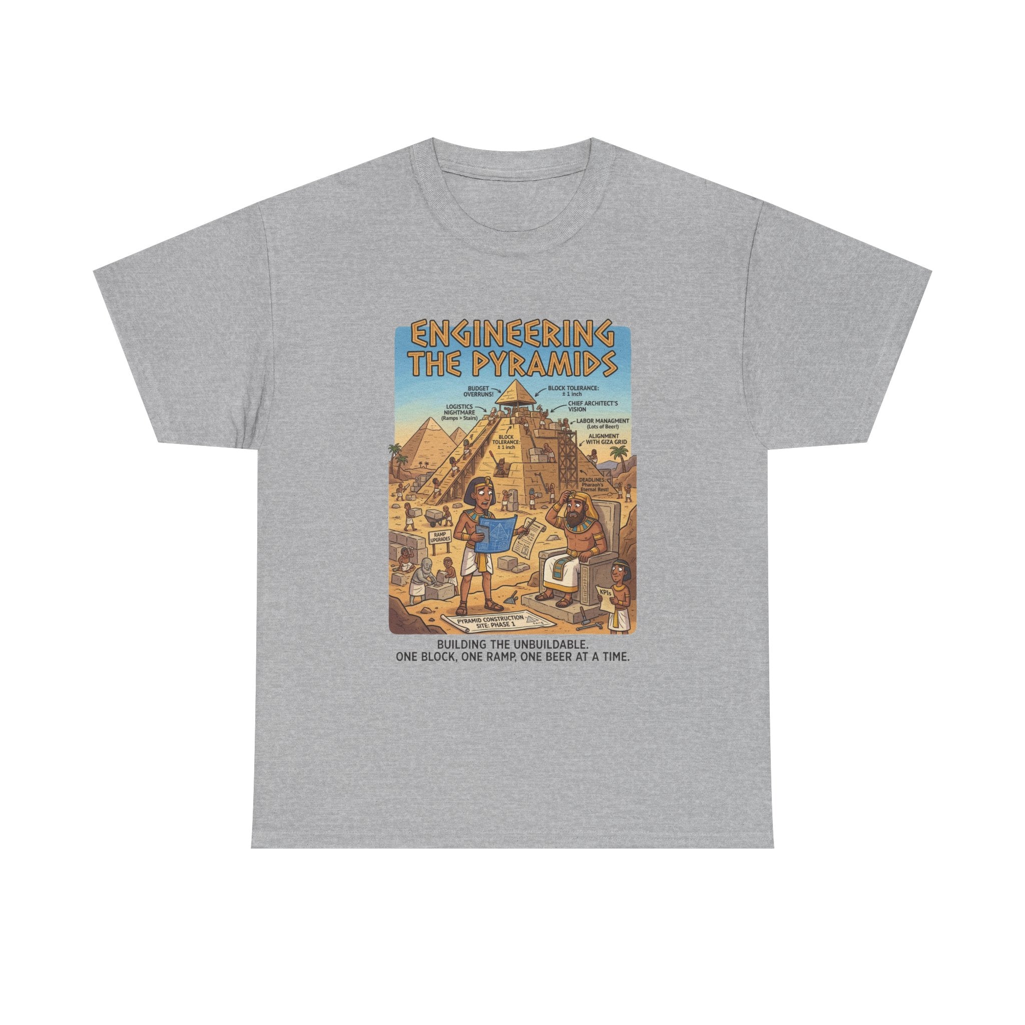 T-Shirt — "Engineering the Pyramids" Vintage Egypt Graphic Tee