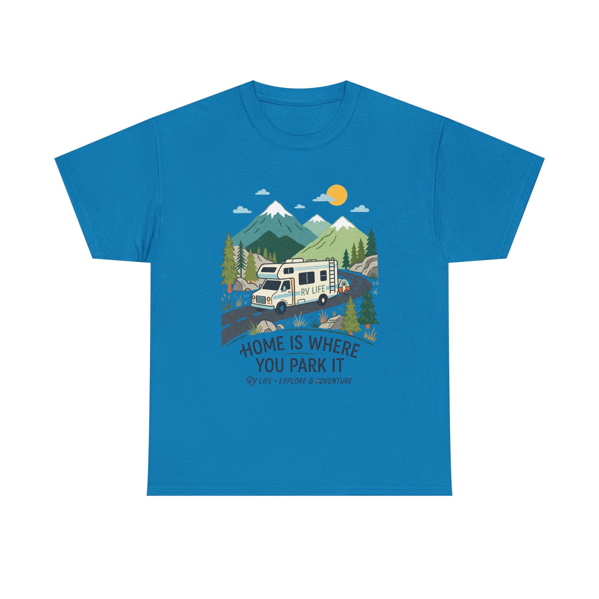 RV Camping T‑Shirt — "Home Is Where You Park It" Mountain Camper Tee