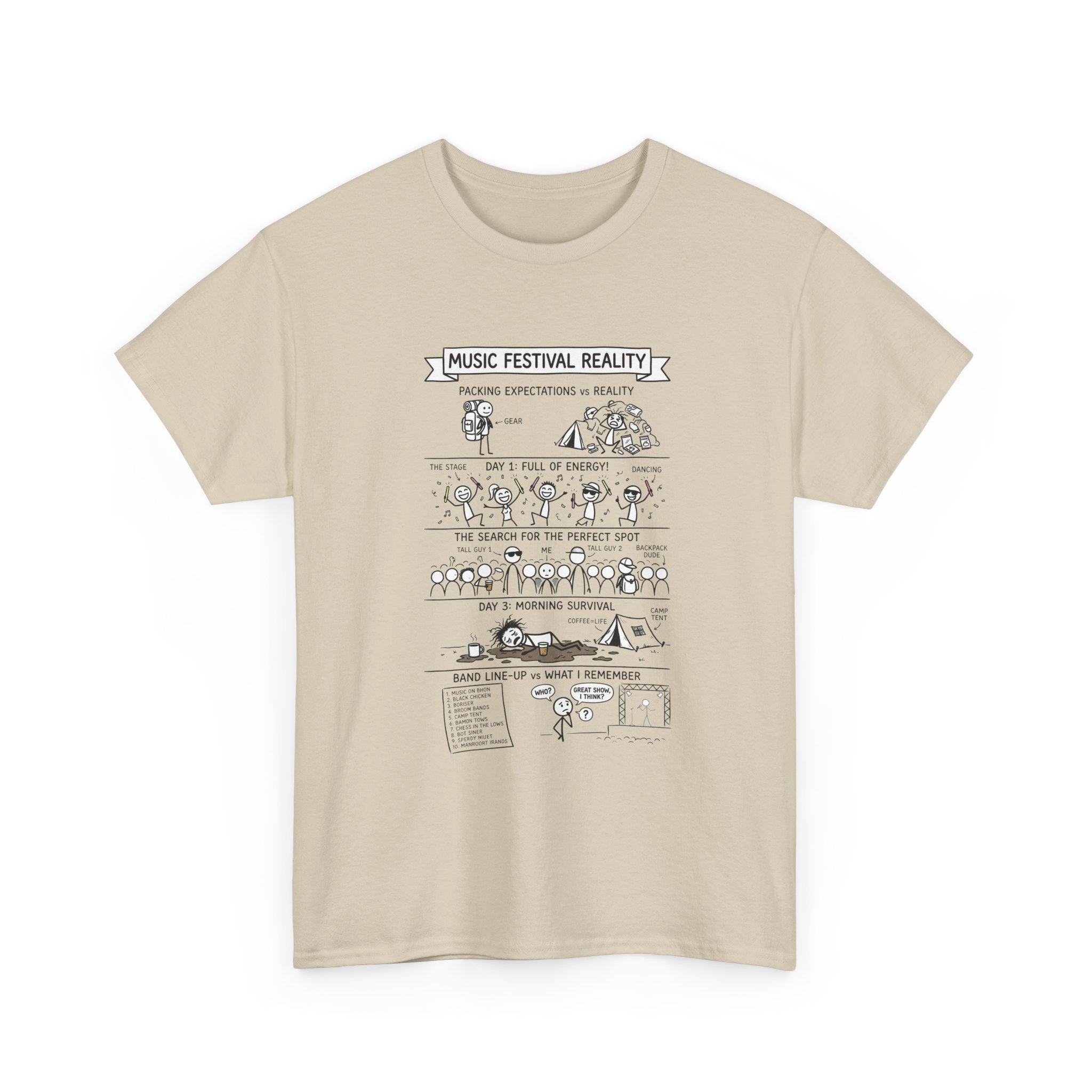 Music Festival Reality Tee – Funny Concert Comic Graphic T-Shirt