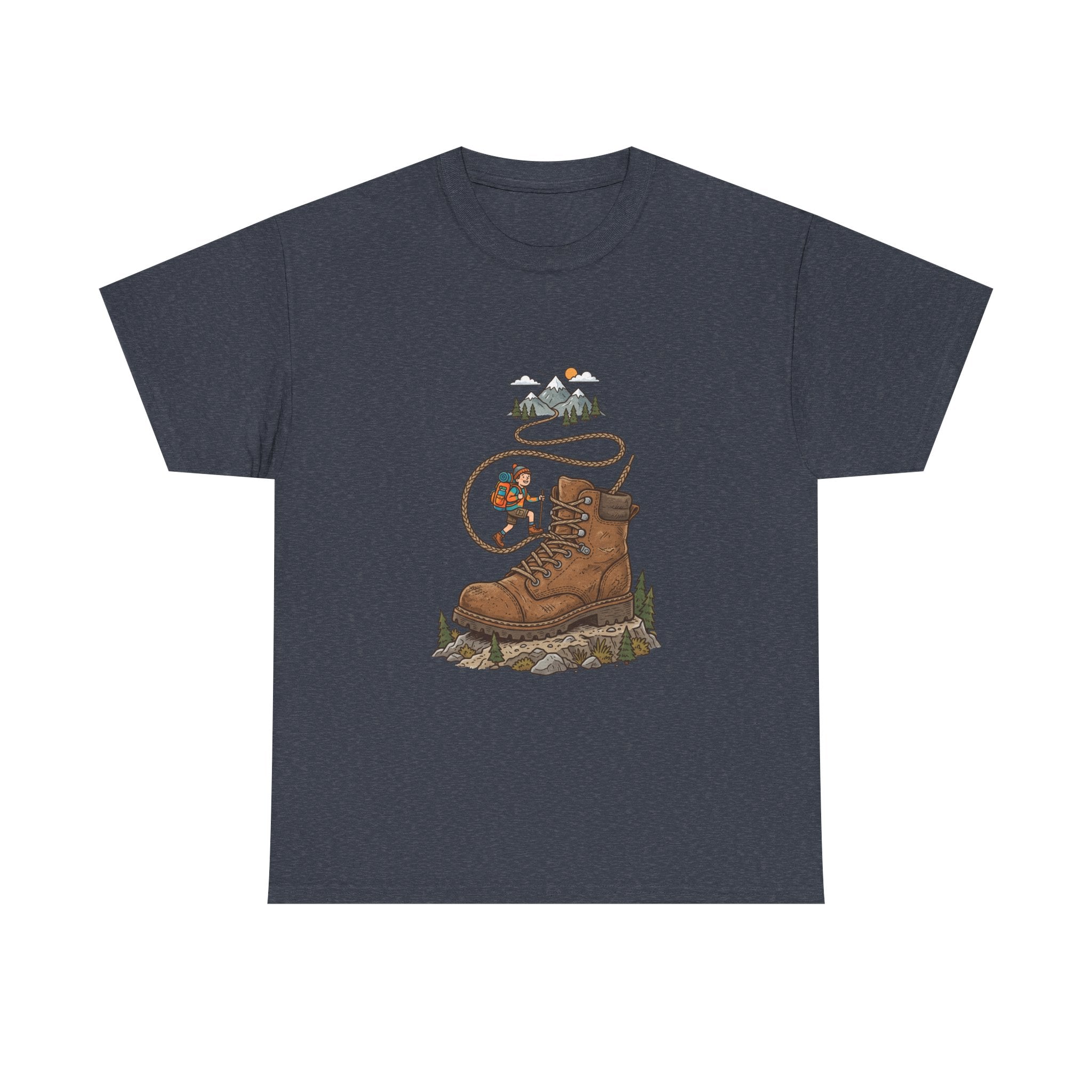 Hiking Boot Adventure Graphic Tee — Outdoor Trail Camper Shirt