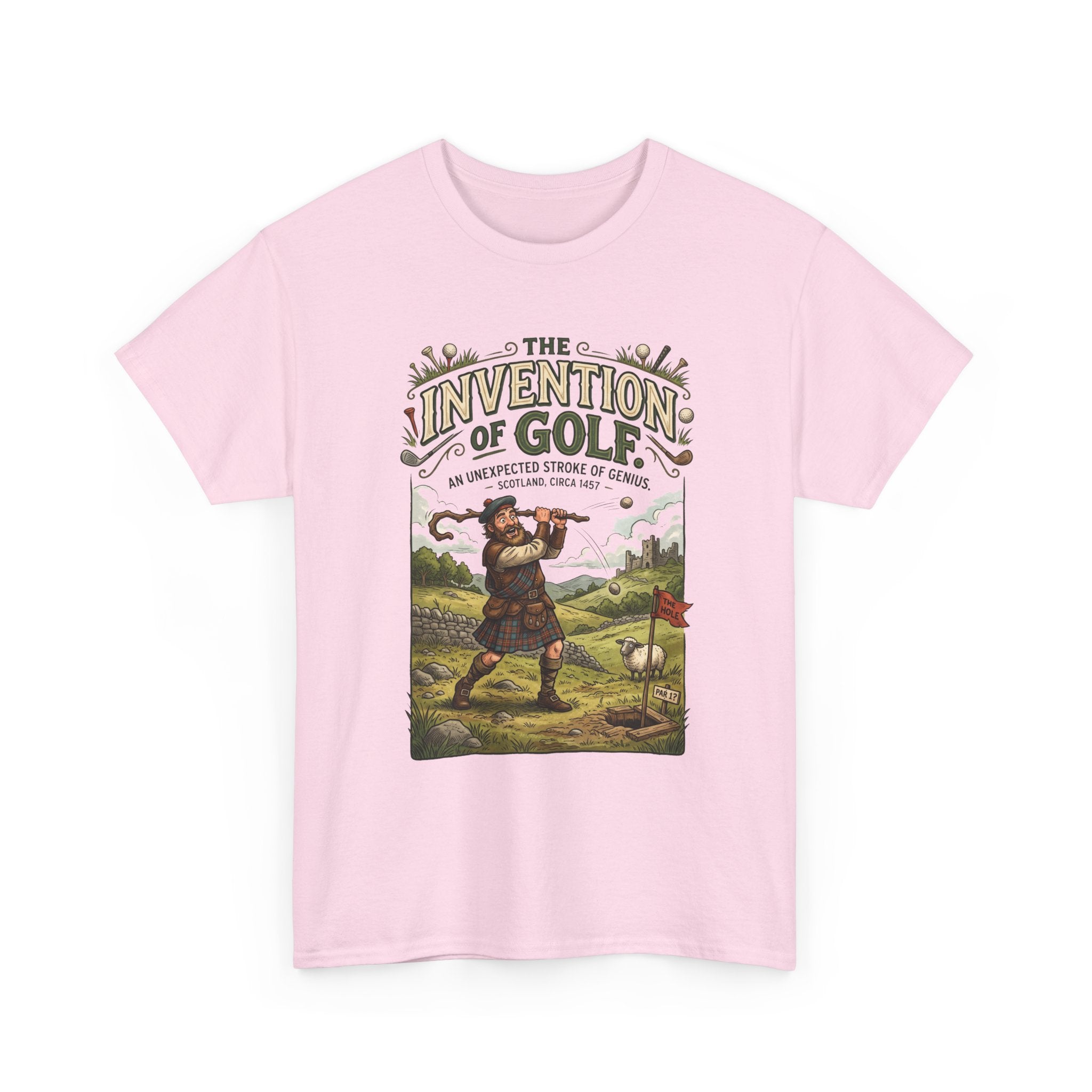 Golf Tee — 'The Invention of Golf' Vintage Golfing Graphic Shirt