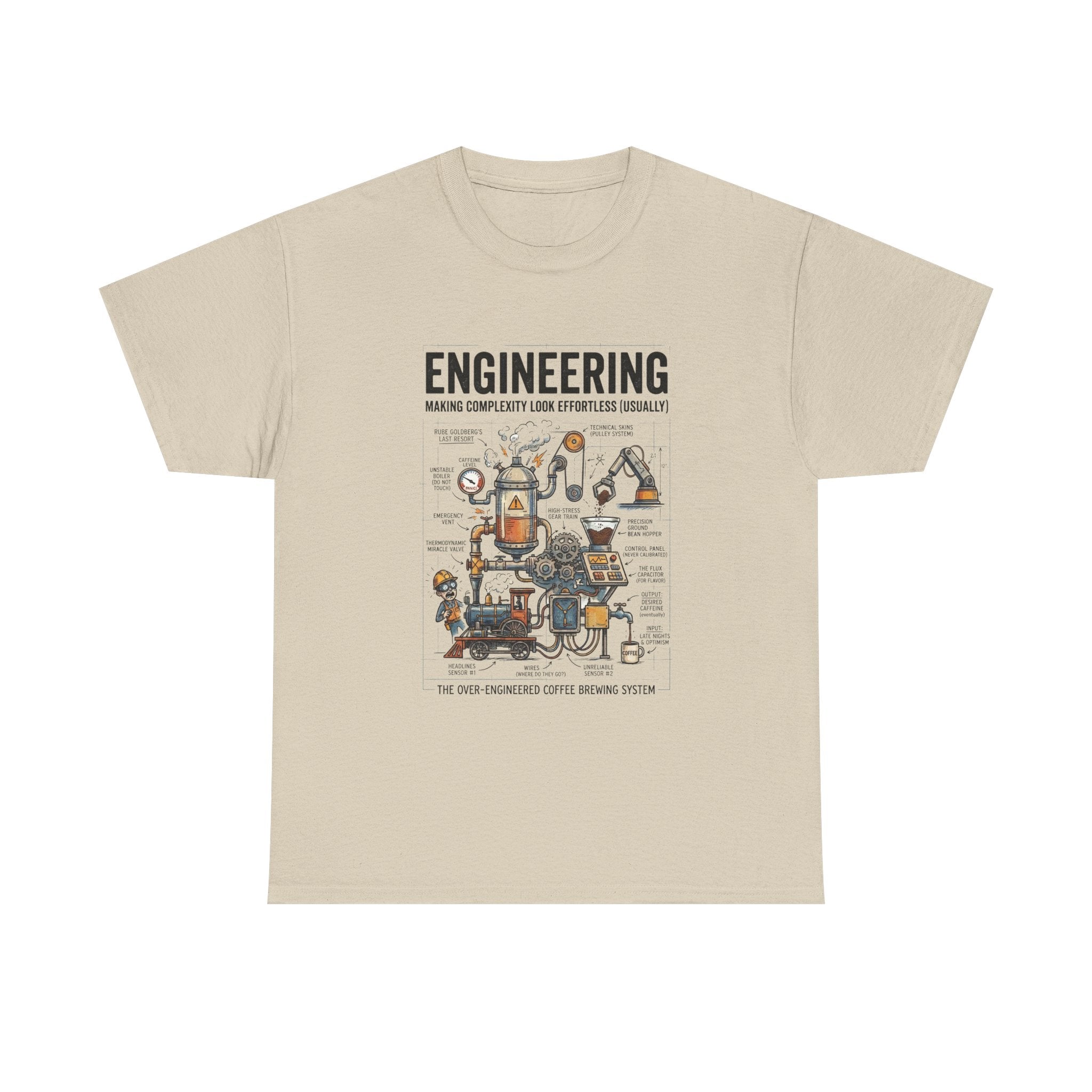 Engineering Diagram T‑Shirt — Funny STEM Illustration Tee for Engineers & Students