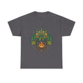 Camping Cannabis T‑Shirt – Outdoorsy Weed Leaf Campfire Graphic Tee
