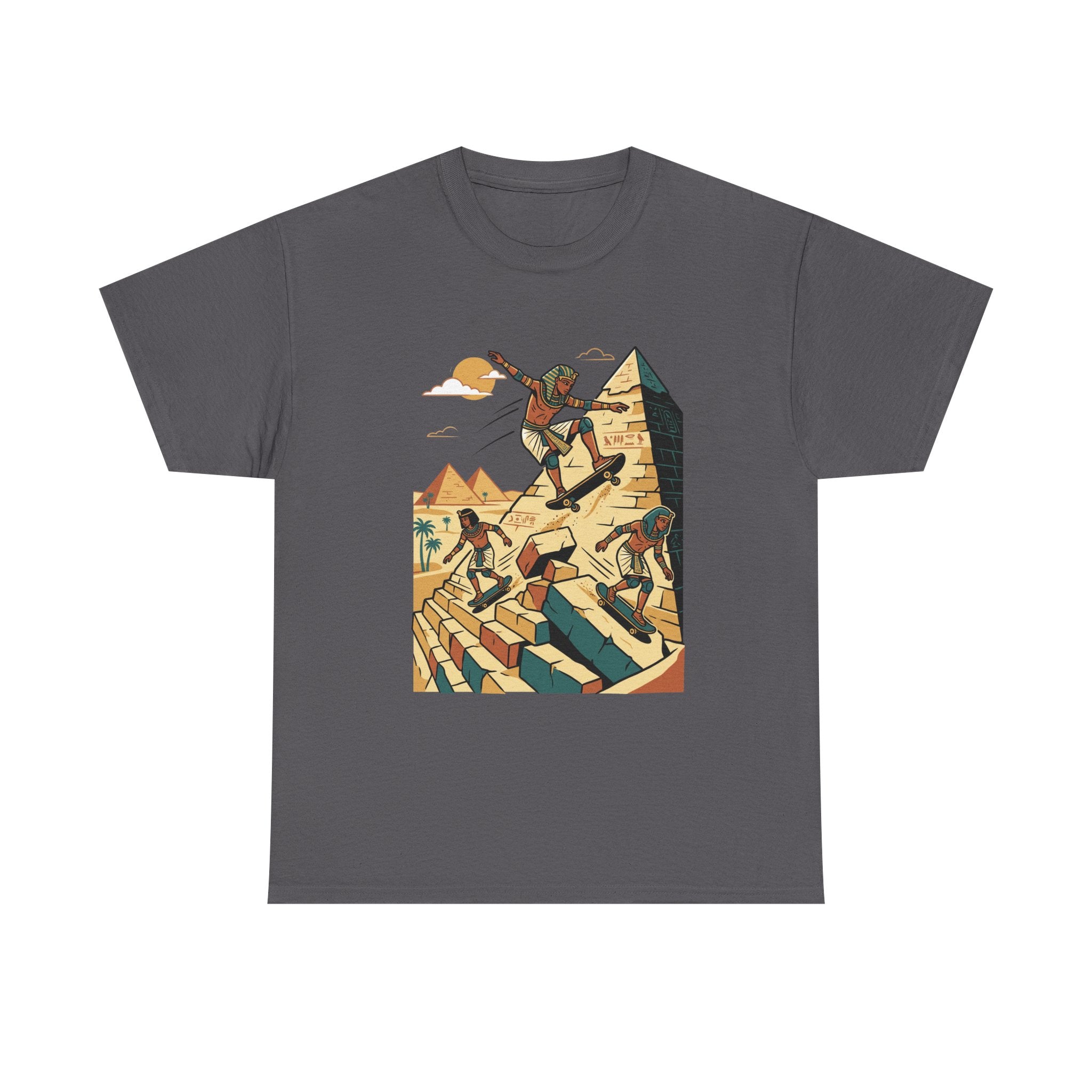 Pyramid Skateboarding Tee — Vintage Egyptian Skateboard Graphic T-Shirt