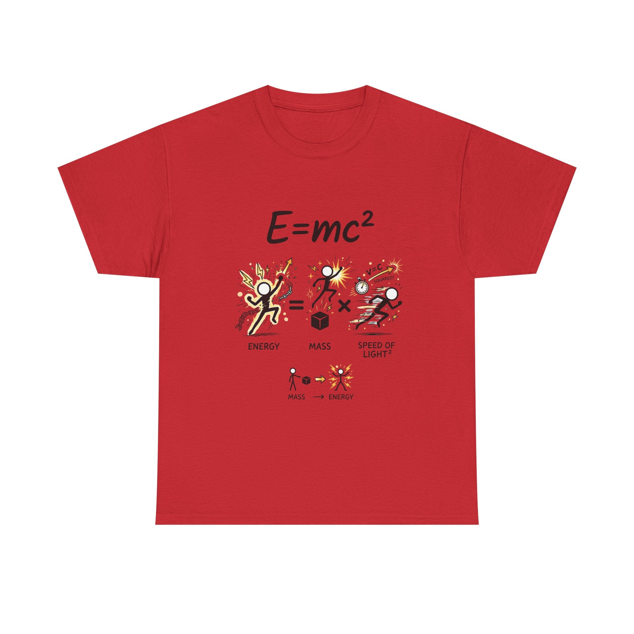 E=mc Illustrated Science T-Shirt — Funny Energy Mass Speed of Light Tee