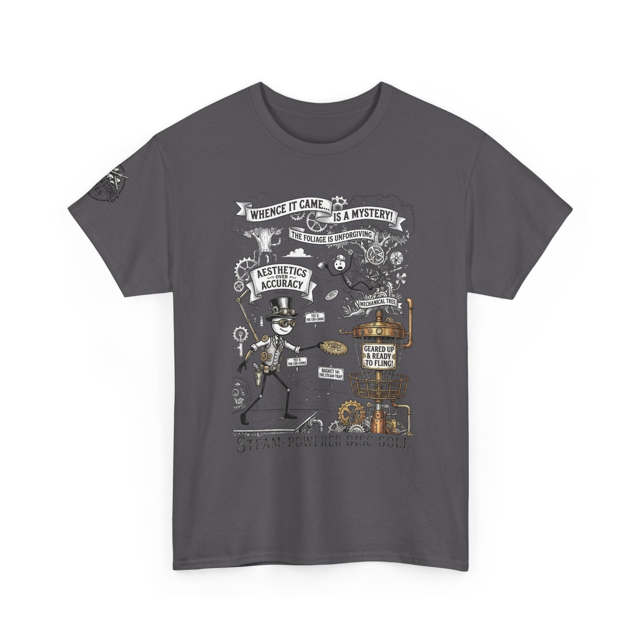Steam-Powered Disc Golf T-Shirt | Steampunk Disc Golf Design