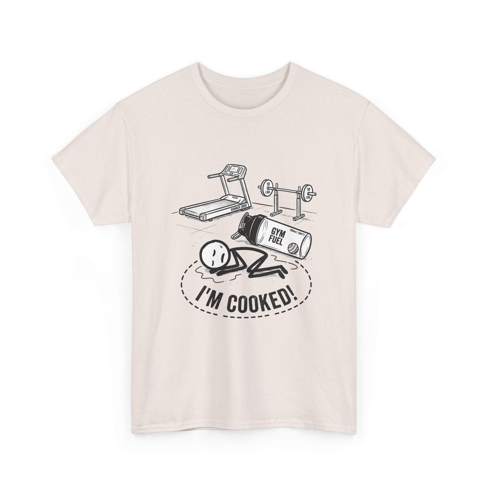 Fitness Humor T‑Shirt — "I'm Cooked!" Workout Exhaustion Tee