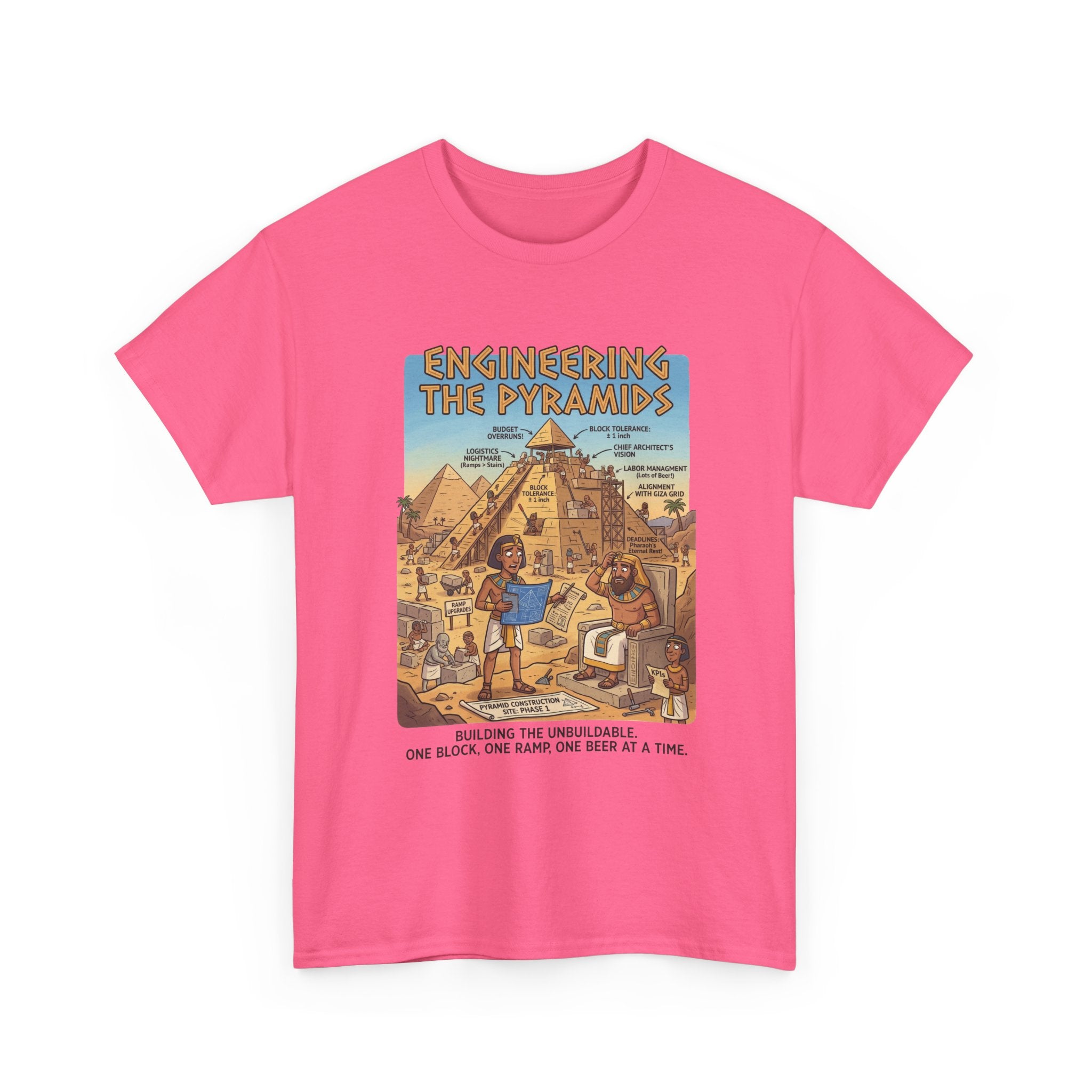 T-Shirt — "Engineering the Pyramids" Vintage Egypt Graphic Tee