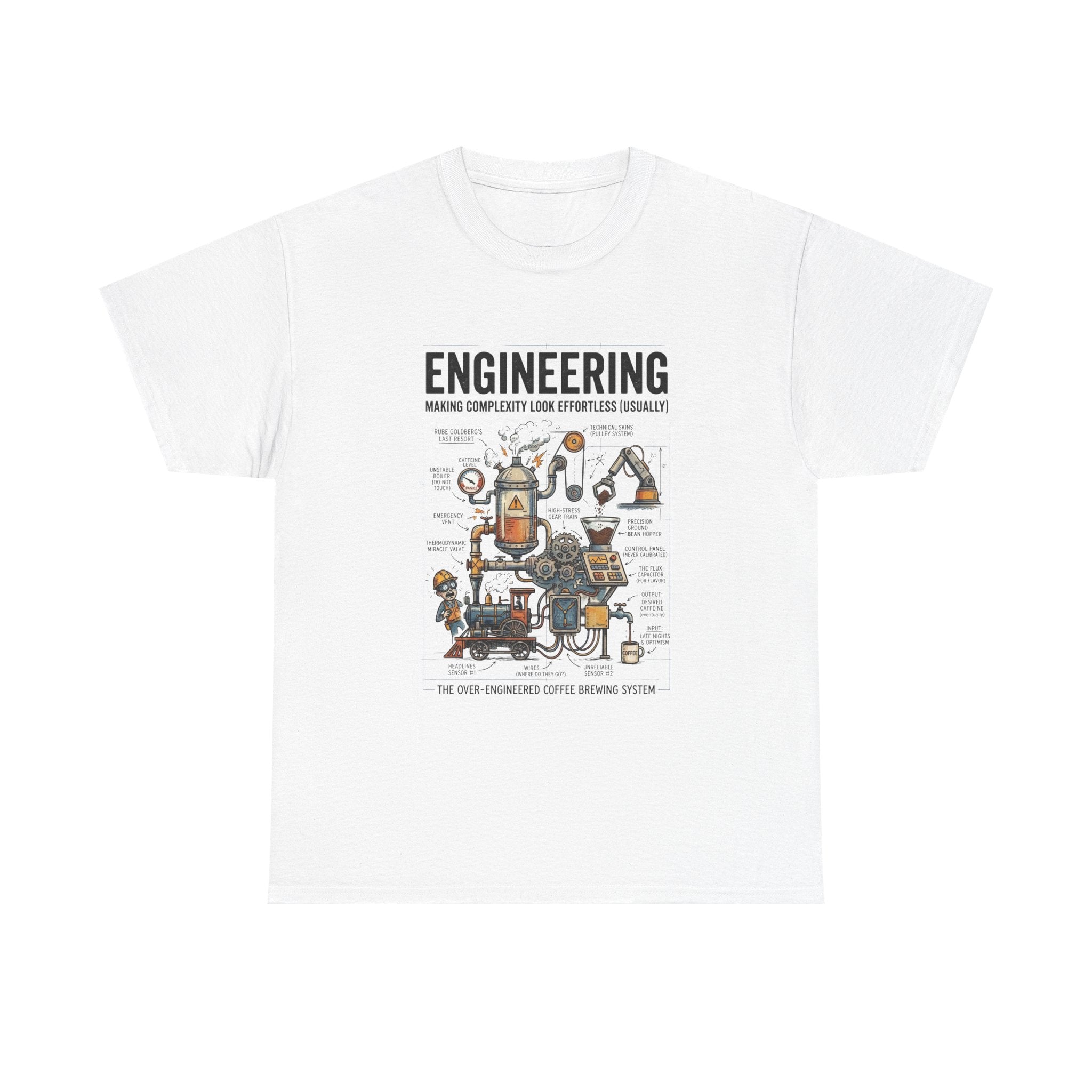 Engineering Diagram T‑Shirt — Funny STEM Illustration Tee for Engineers & Students