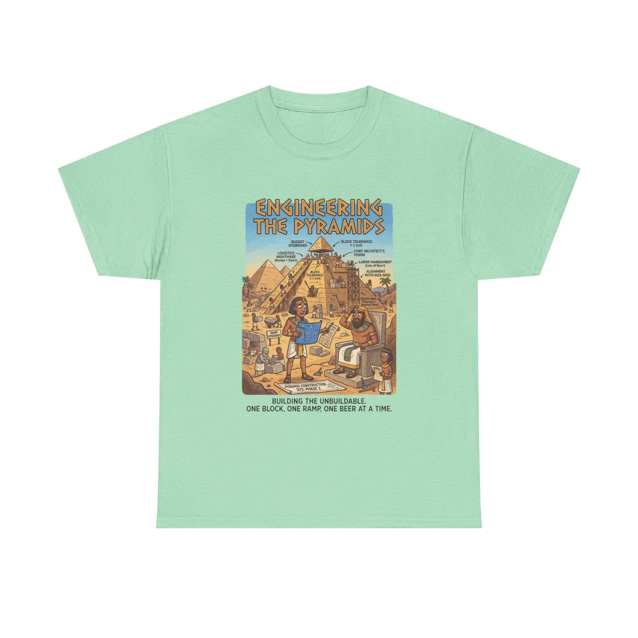 T-Shirt — "Engineering the Pyramids" Vintage Egypt Graphic Tee
