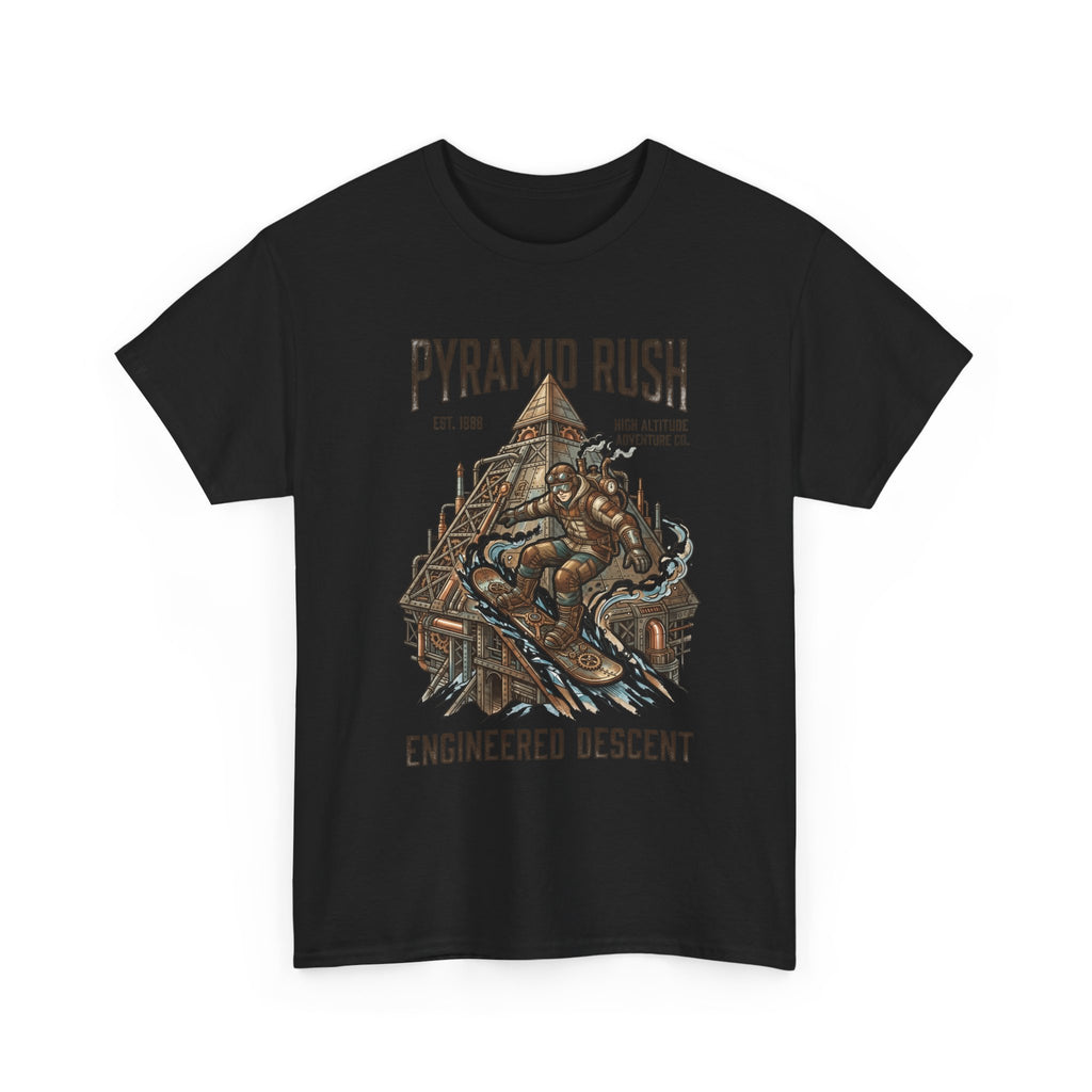 Steampunk Snowboard Pyramid Adventure T-Shirt — Fantasy Explorer Graphic Tee