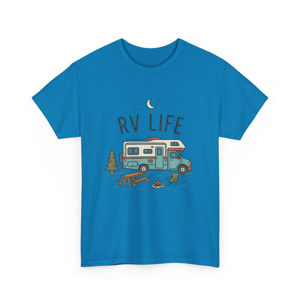 RV Life T‑Shirt — Retro Camper Tee for RV Travelers & Camping Enthusiasts