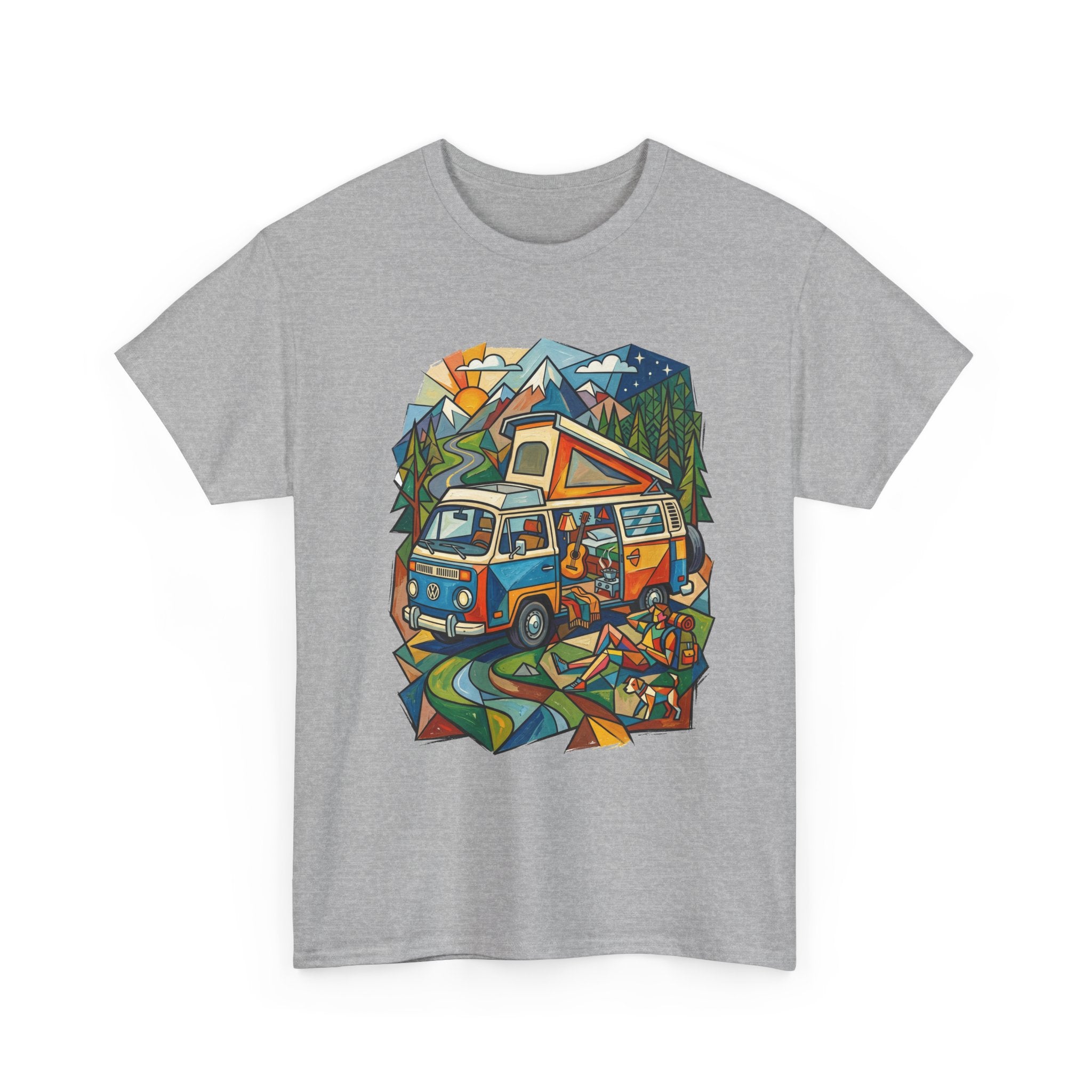 Van Life Camper Van T-Shirt – Retro Mountain Adventure Tee