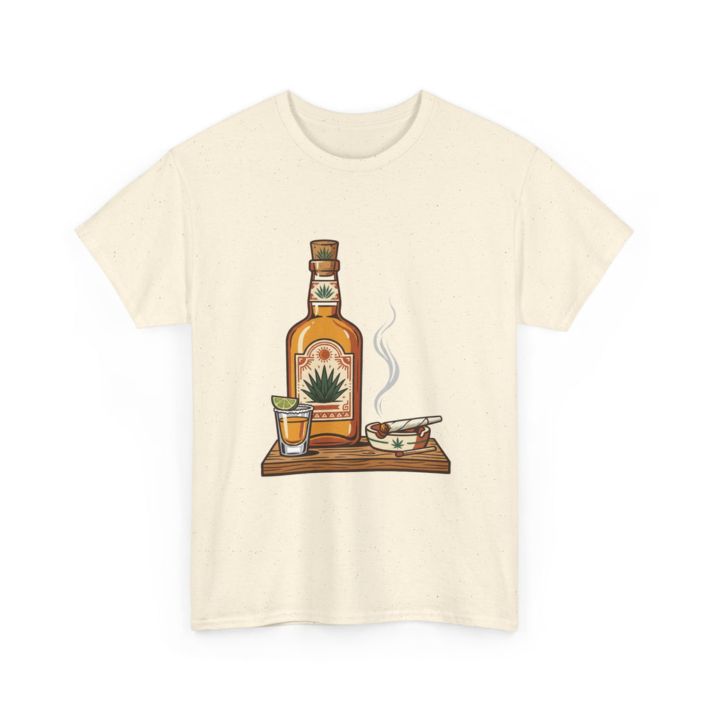 Tequila & A joint Tee — Bottle, Shot Glass & joint Graphic Shirt