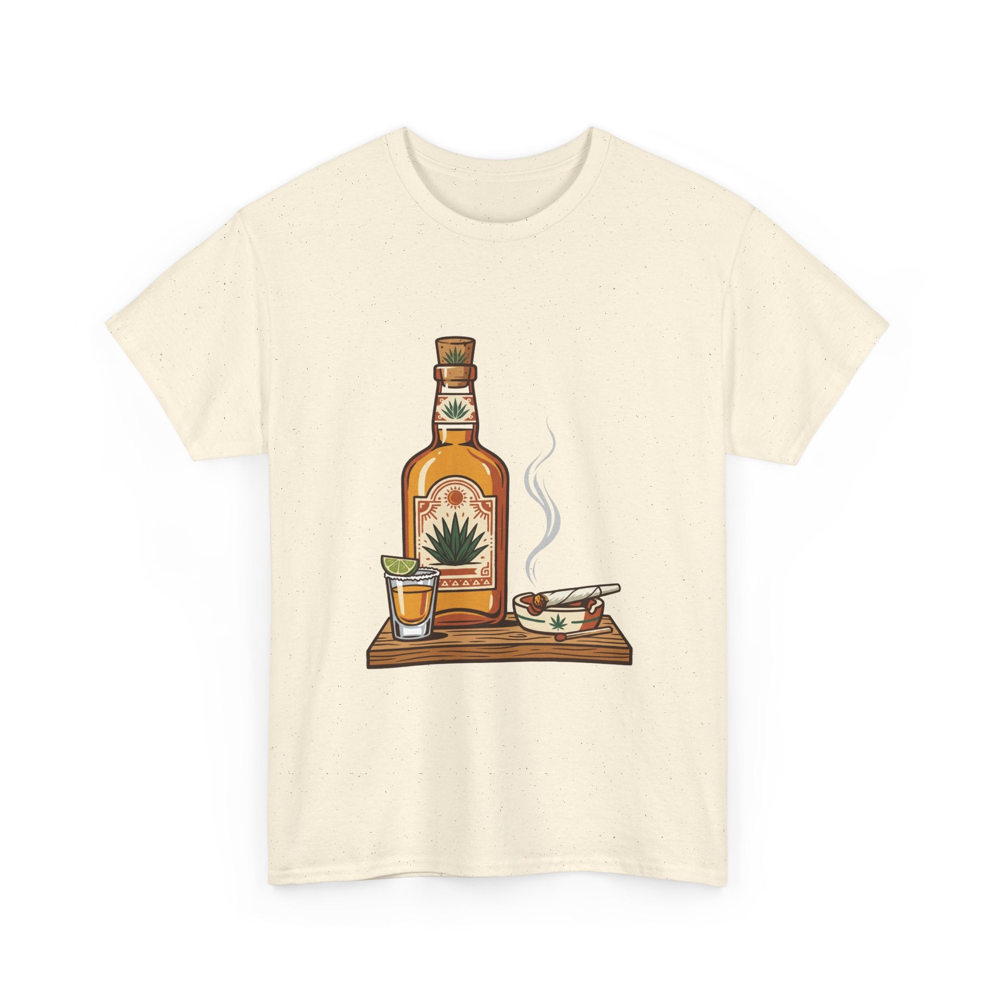 Tequila & A joint Tee — Bottle, Shot Glass & joint Graphic Shirt