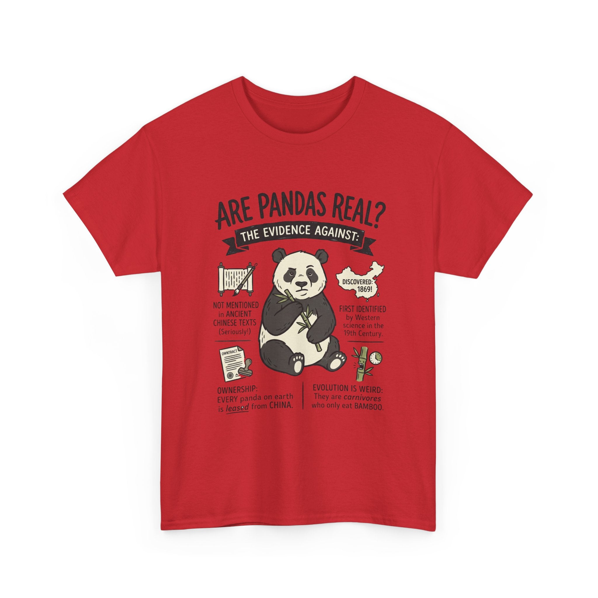 Are Pandas Real? Graphic Tee — Funny Panda Infographic T-Shirt
