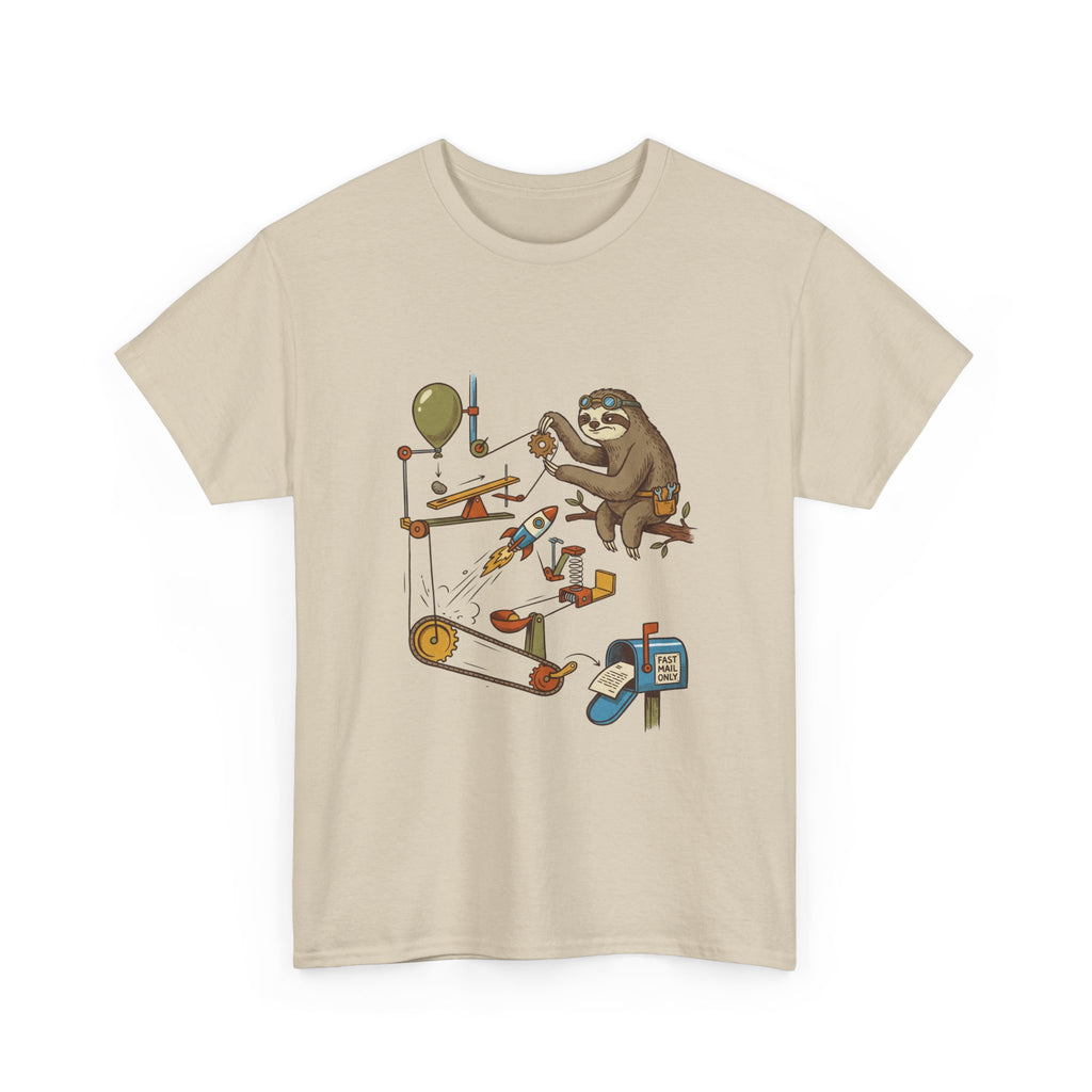 T-Shirt — Sloth Rube Goldberg Machine Graphic Tee