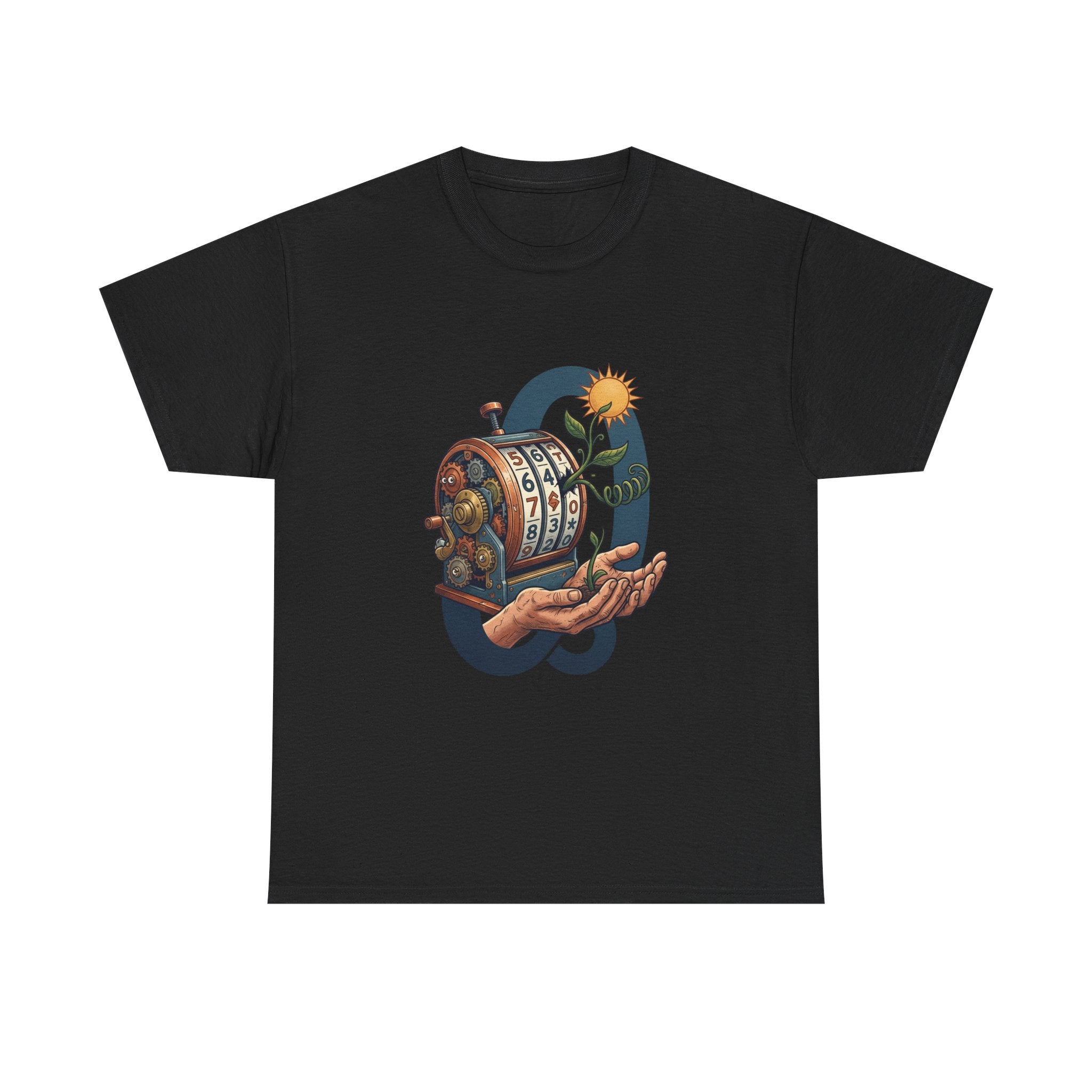 Vintage Slot Machine Tee — Retro Casino Art T-Shirt with Sunflower. idk