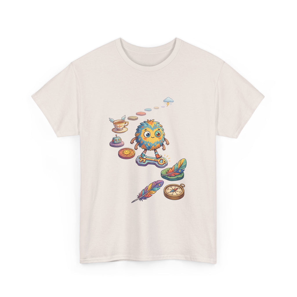T-Shirt — Whimsical Cosmic Creature with Ritual Objects Graphic Tee