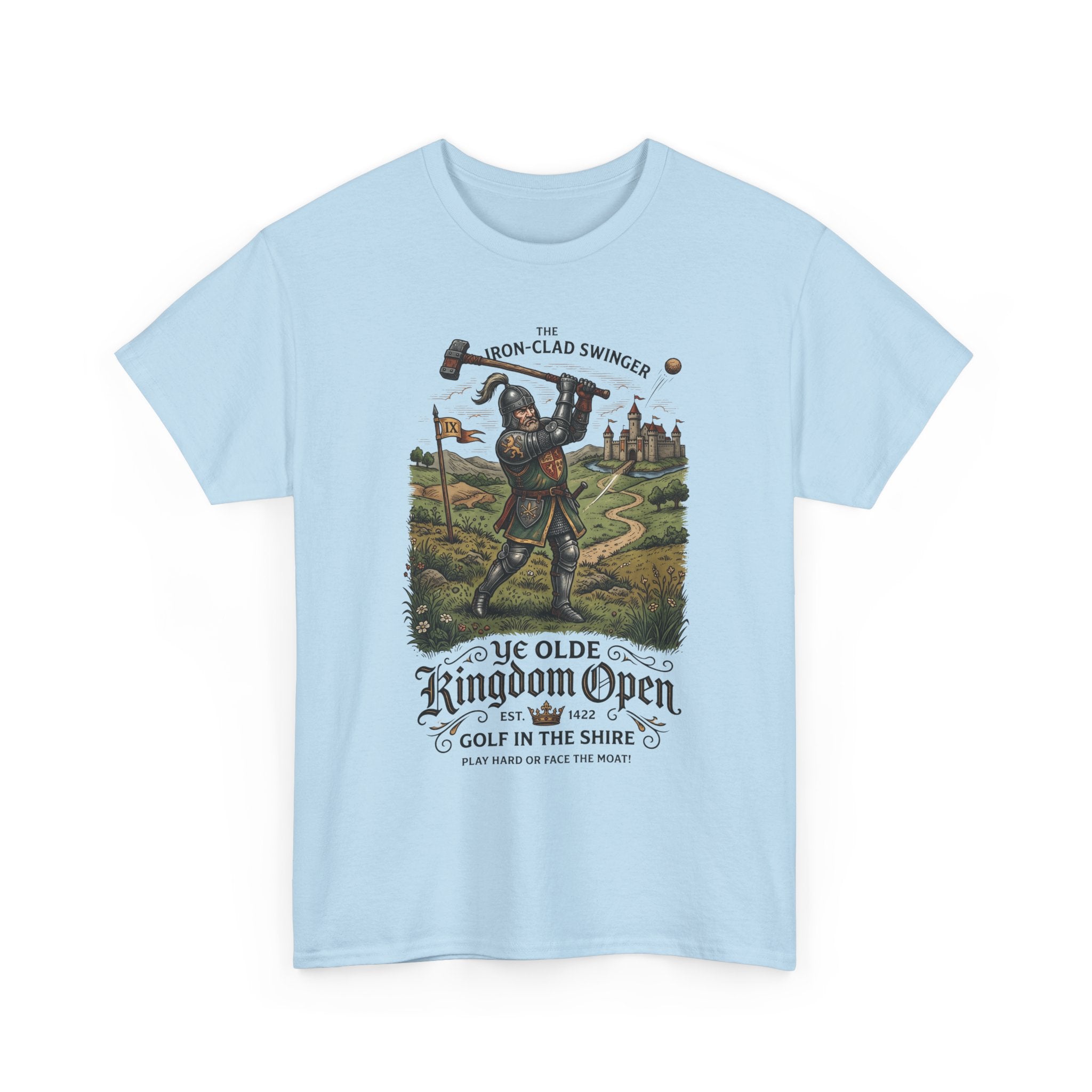 Golf T-Shirt — 'Ye Olde Kingdom Open' Vintage Medieval Golf Graphic Tee