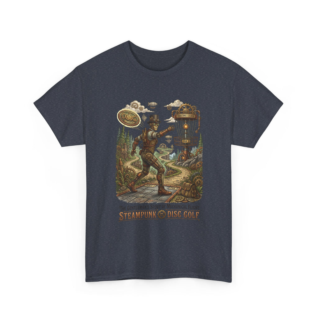 Steampunk Disc Golf T‑Shirt — Vintage Aeronautic Course Graphic Tee