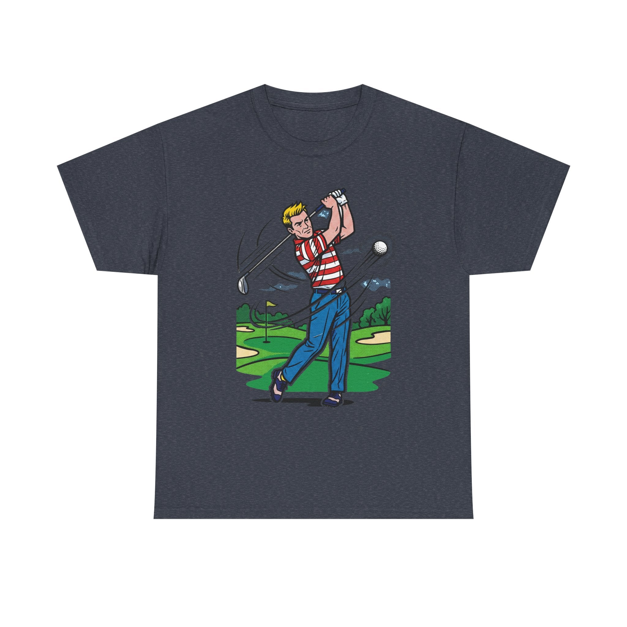 Golf Swing Graphic T-Shirt — Vintage Golfer Illustration Tee
