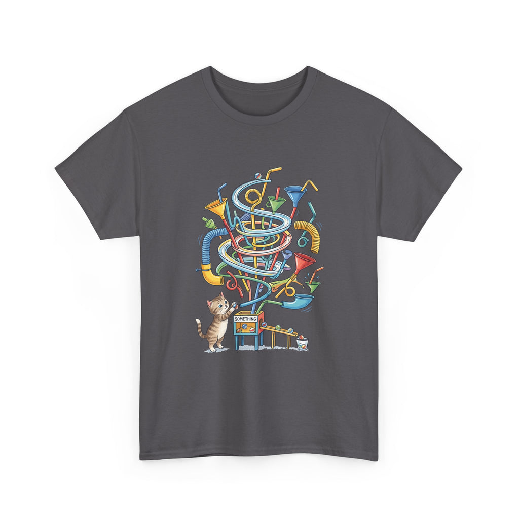 Music Cat T-Shirt — Whimsical Cat Playing Colorful Instruments Tee