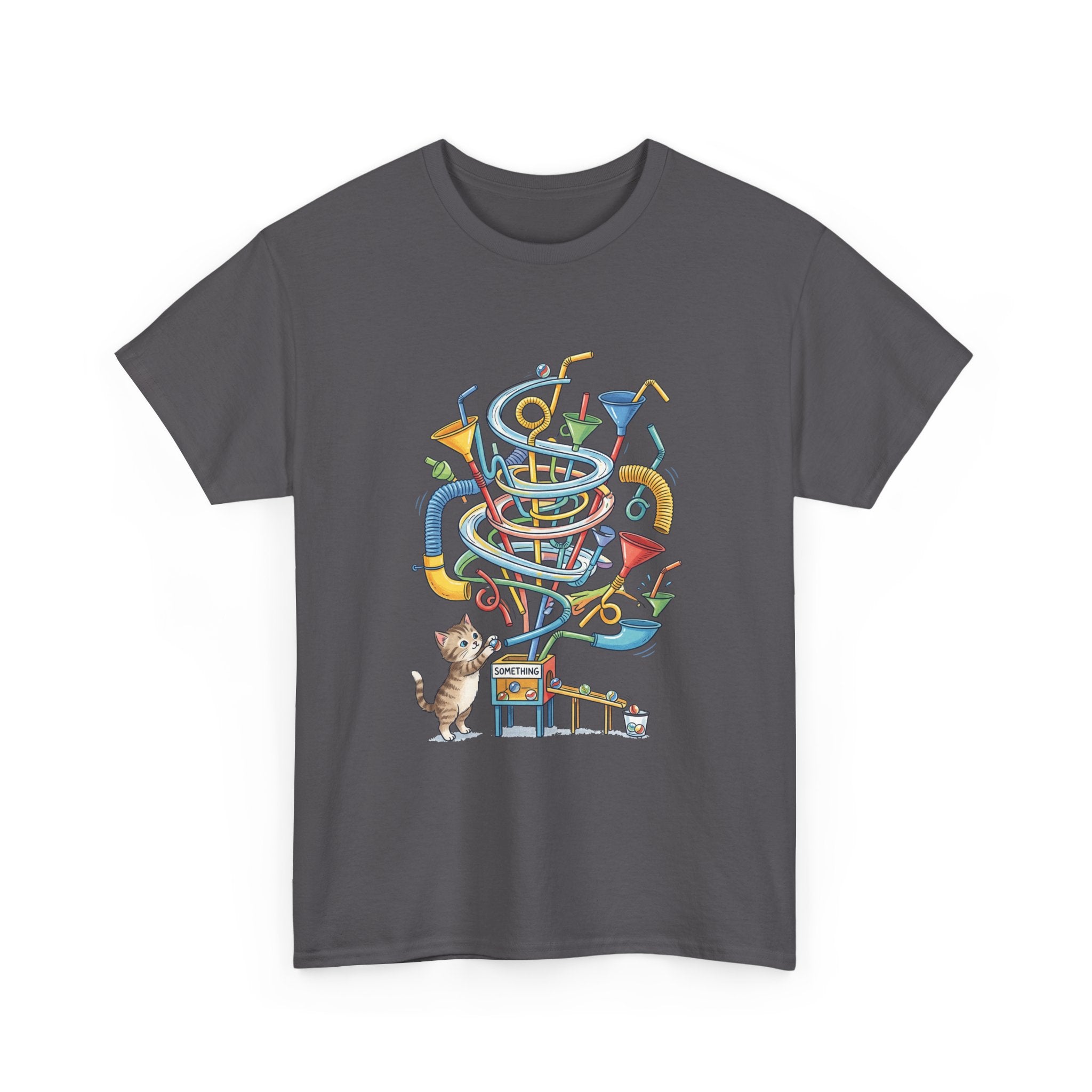 Music Cat T-Shirt — Whimsical Cat Playing Colorful Instruments Tee